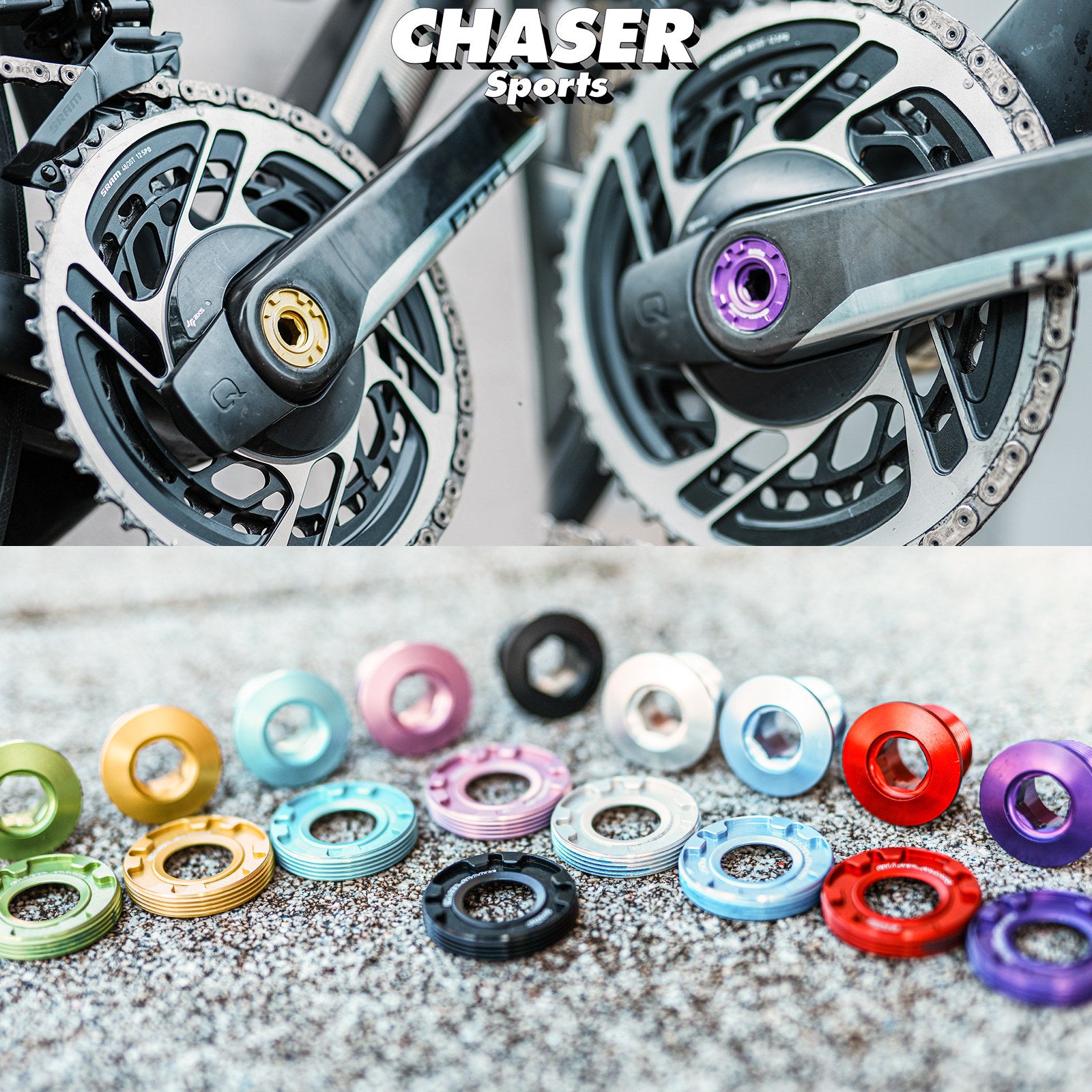 Chaser SRAM DUB AXS Crank Bolt Kit | Lightweight CNC Aluminum Crank Cap for Road & MTB