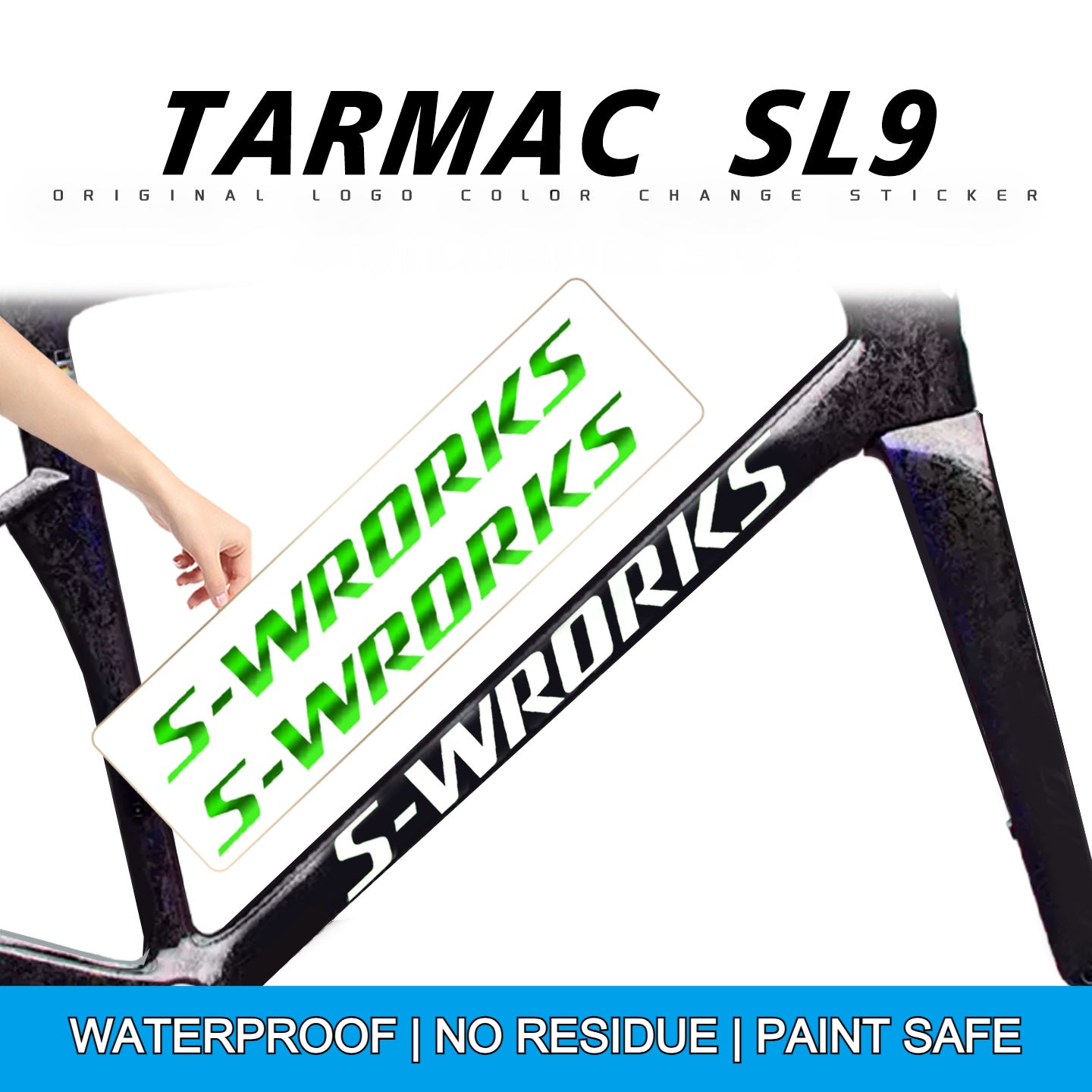 Specialized S-Works Tarmac SL9 Frame Logo Decals – Custom Color Waterproof Replacement Stickers