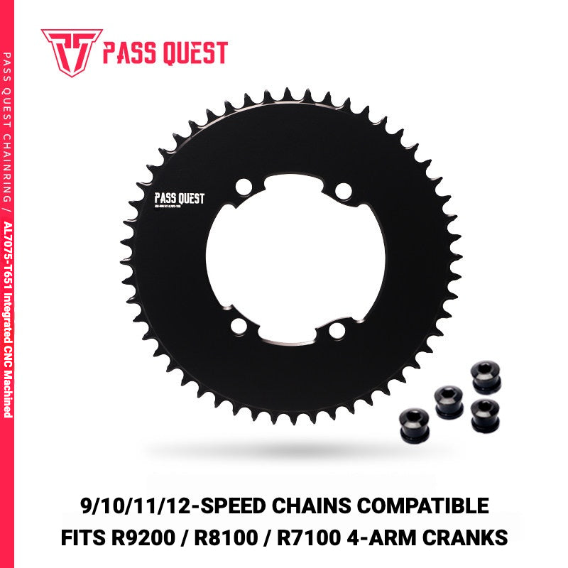PASS QUEST 110BCD Narrow-Wide Chainring for Shimano R7100 / R8100 / R9200 | Full-Profile 44T–60T