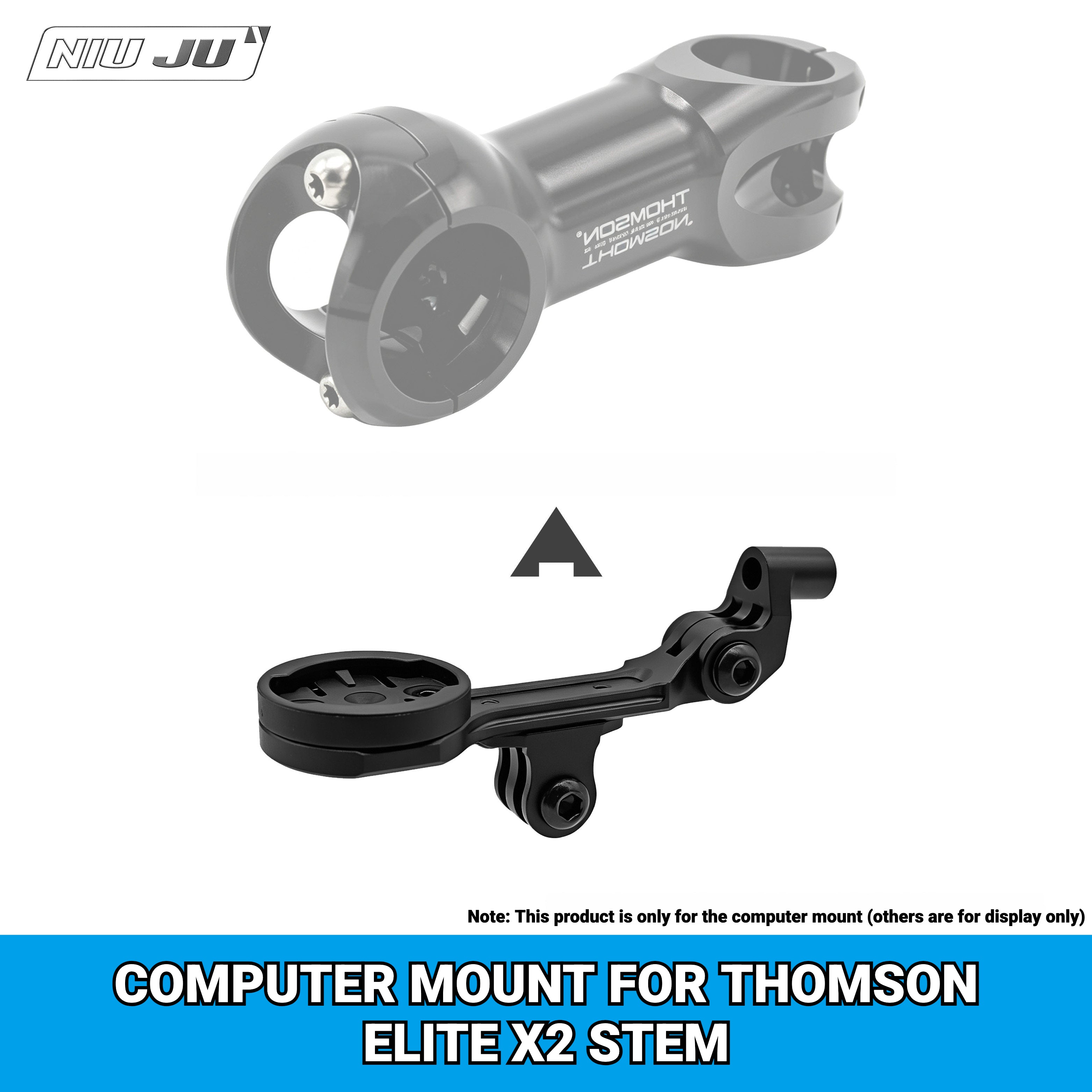 Torque Computer Mount for THOMSON ELITE X2 Stem | M6 Single-Bolt Garmin / Wahoo & Camera Mount