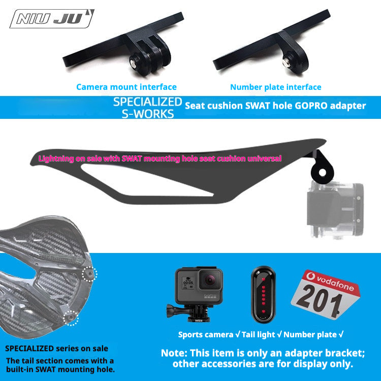 Specialized S-Works Saddle SWAT Mount Bracket｜GoPro Camera Holder / Rear Light Mount / Race Number Plate