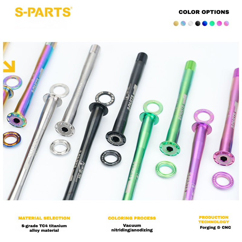S-PARTS Titanium Quick-Release Thru Axle Set for Pinarello (24 Models) – 57.99g Ultra-Light | Multiple Anodized Colors