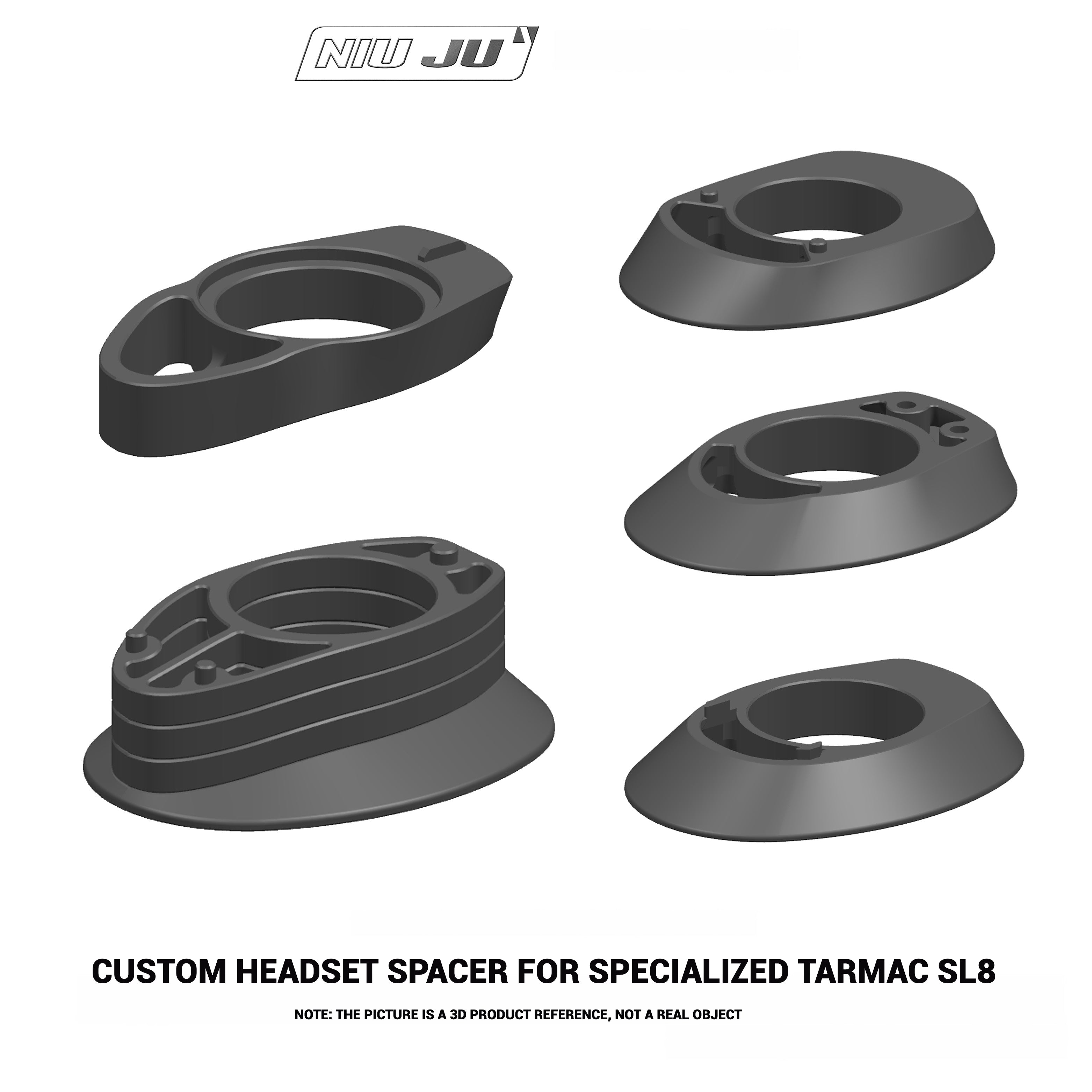 Specialized Tarmac SL8 Custom Headset Spacer | 3D Printed Adapter for Black Inc, Roval Rapide, Shimano Pro Vibe EVO, EXS, SEKA, The One Pro, Farsport, Cadex, ENVE, THM