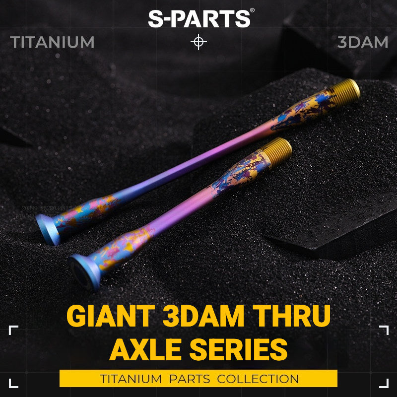 S-PARTS 3DAM Titanium Thru Axle Kit for Giant Road Bikes | Ultra-Light 3D Printed TC4 Axle