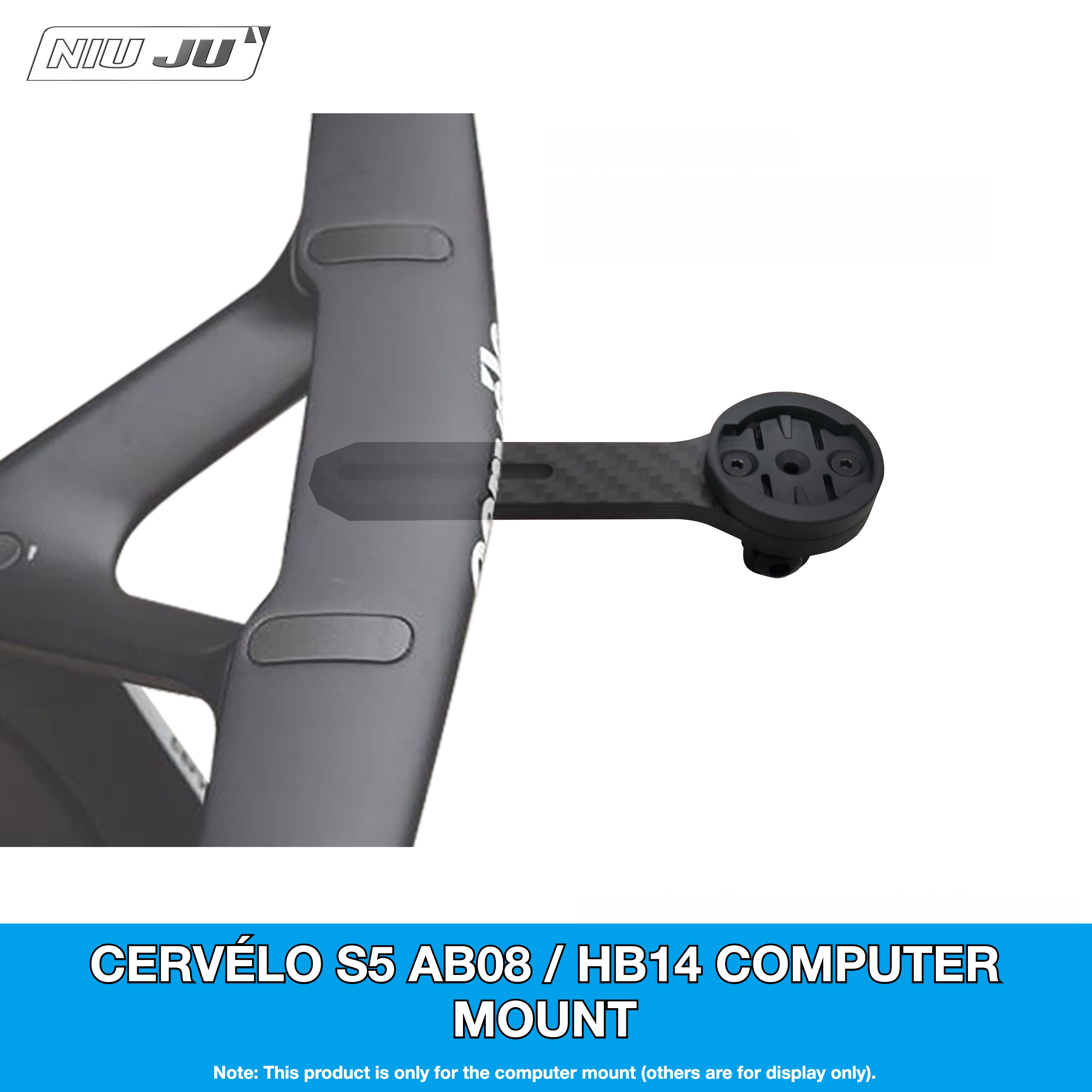 NIUJU Cervélo S5 Computer Mount for AB08 & HB14 Handlebars (2019–2025) | Garmin Wahoo GoPro Compatible