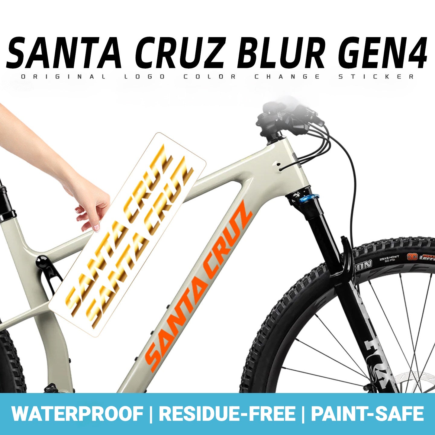 SANTA CRUZ Blur 4 Frame Logo Decal Kit | Custom Color Change MTB Sticker