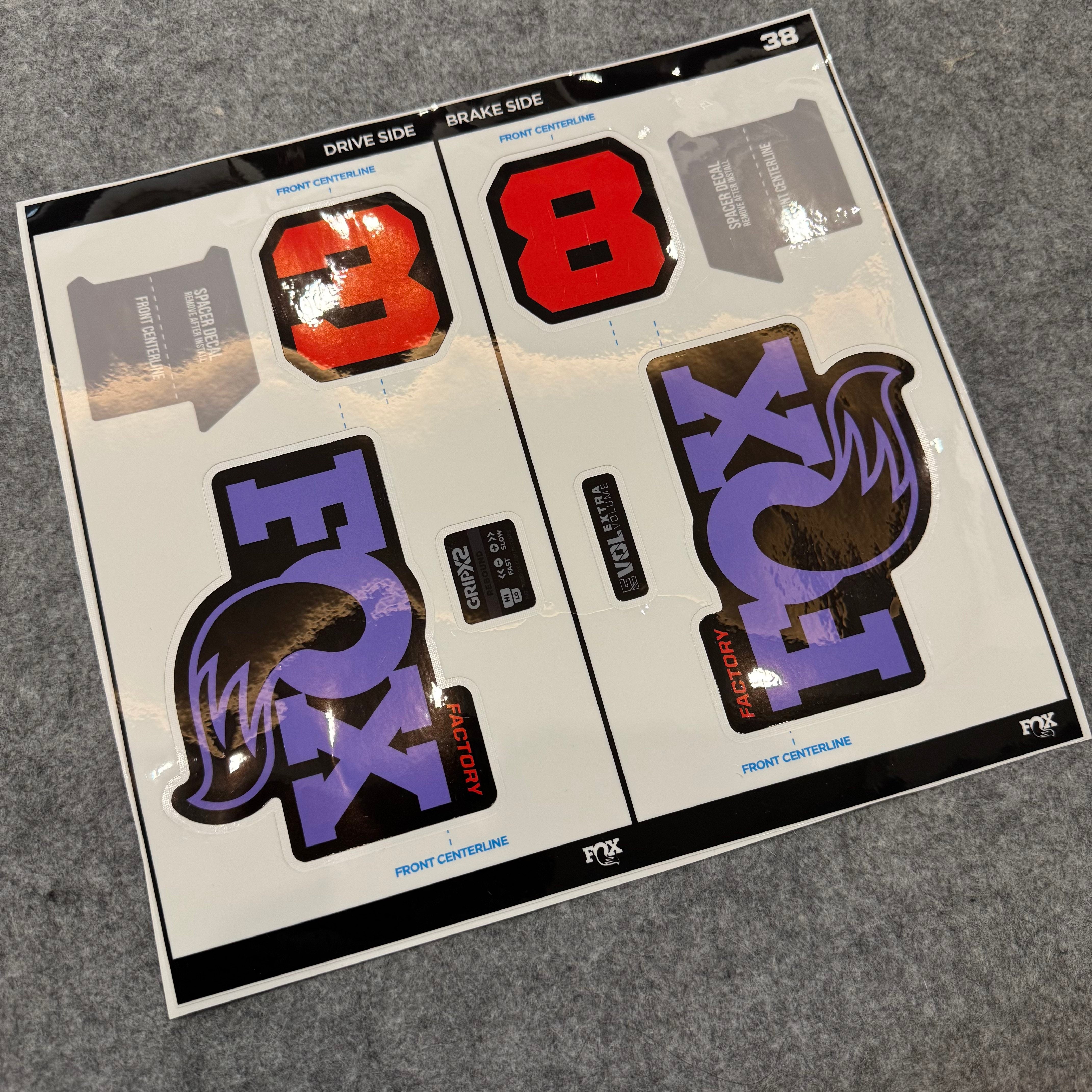 2027 FOX 38 FACTORY Fork Decal Kit | Custom Waterproof MTB