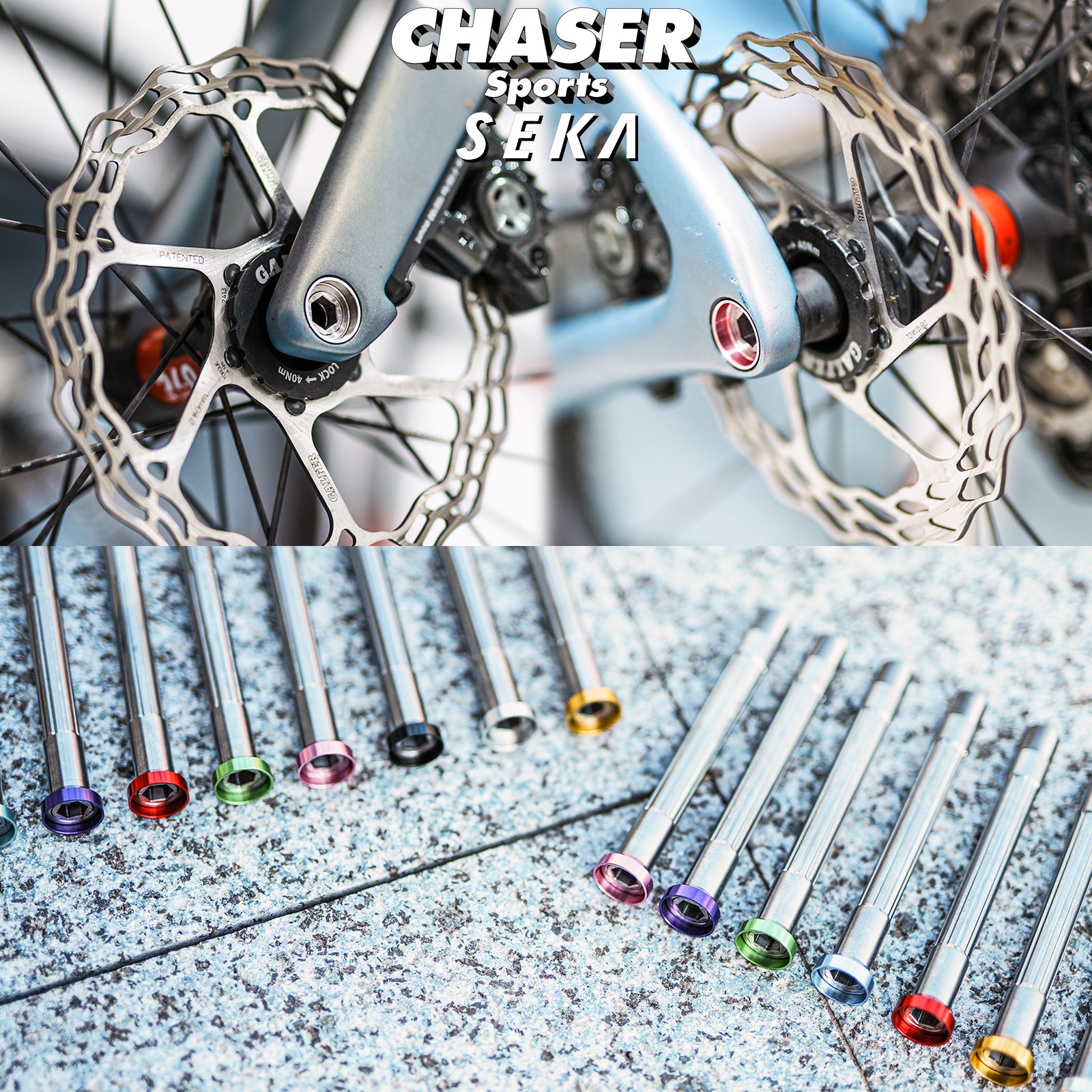Chaser Ultralight Titanium Thru Axle Set | For SEKA Spear & Exceed Road Bikes (34g)