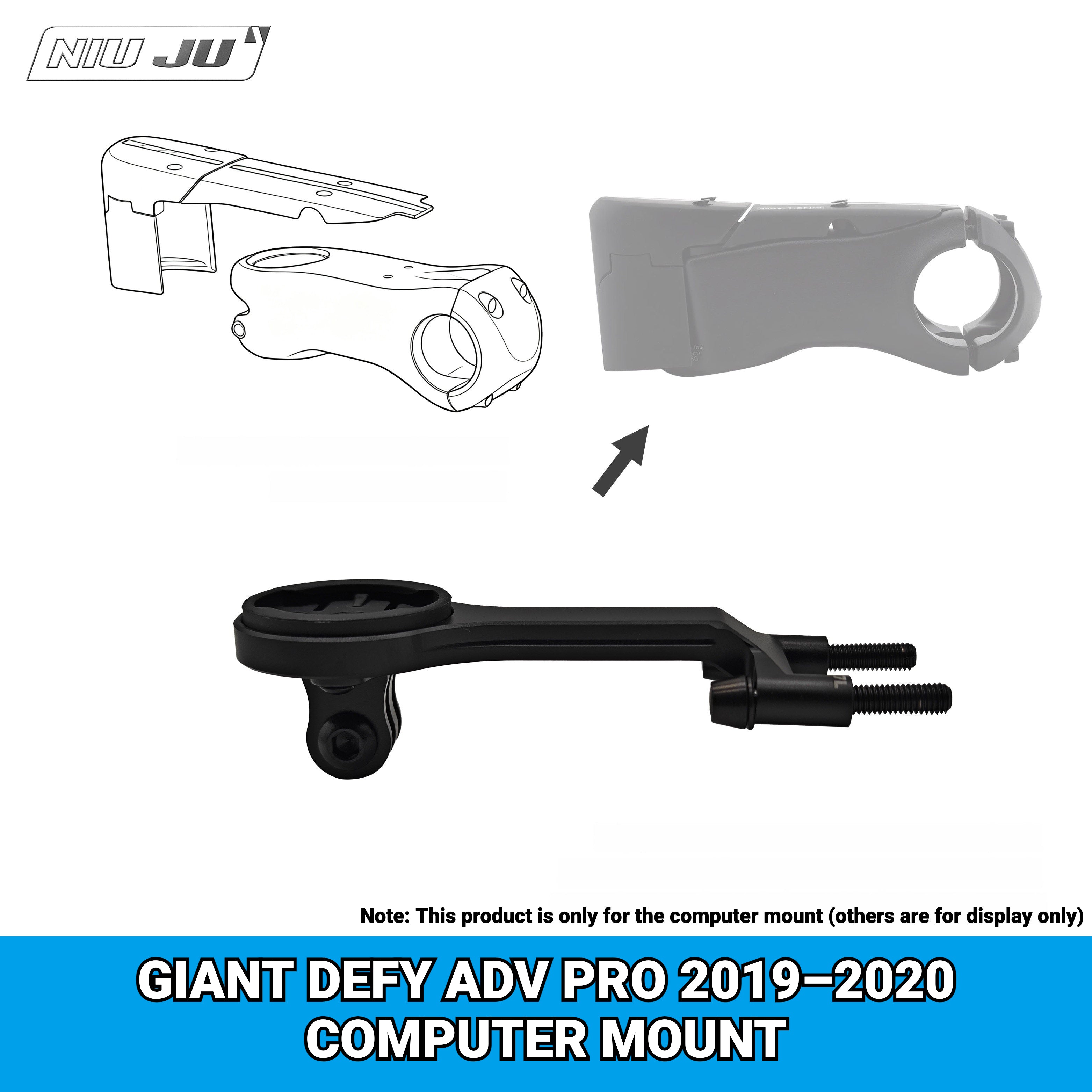 NIUJU Computer Mount for GIANT CONTACT SL Stem | DEFY Advanced Pro 2019–2020