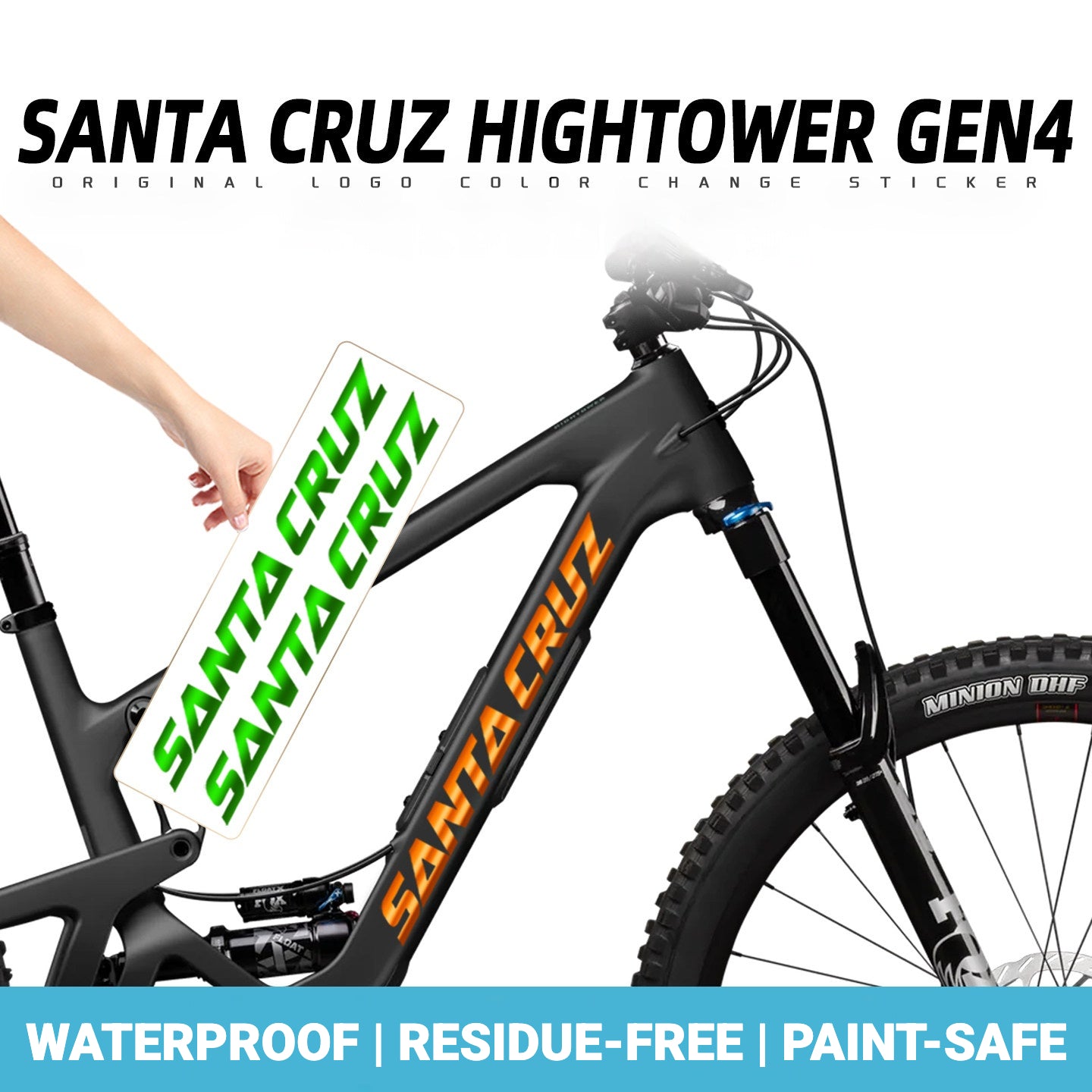 SANTA CRUZ Hightower 4 Frame Logo Decal Kit | Custom Color Change MTB Sticker