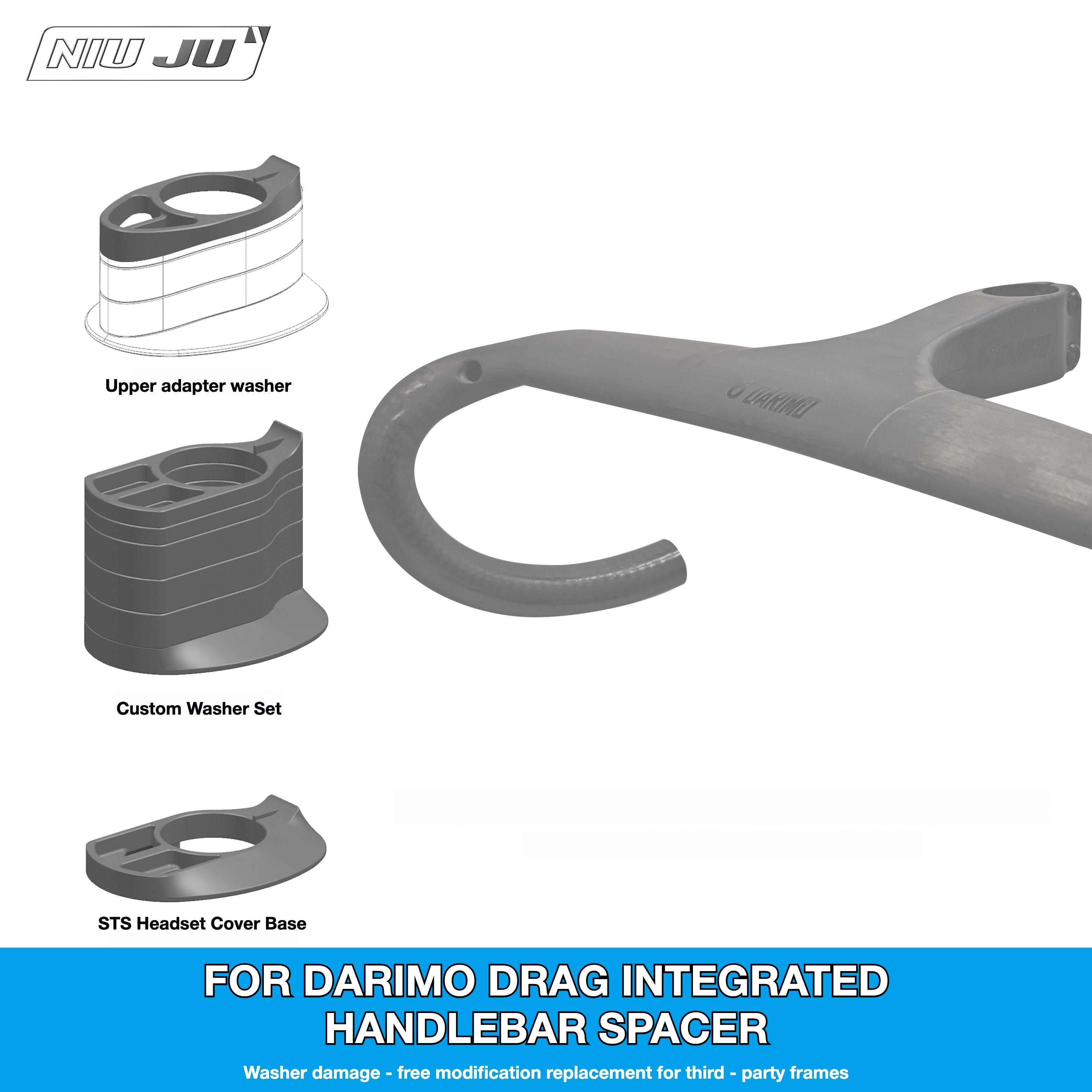 NIUJU DARIMO DRAG Integrated Headset Spacer – Custom Cockpit Spacer Solution