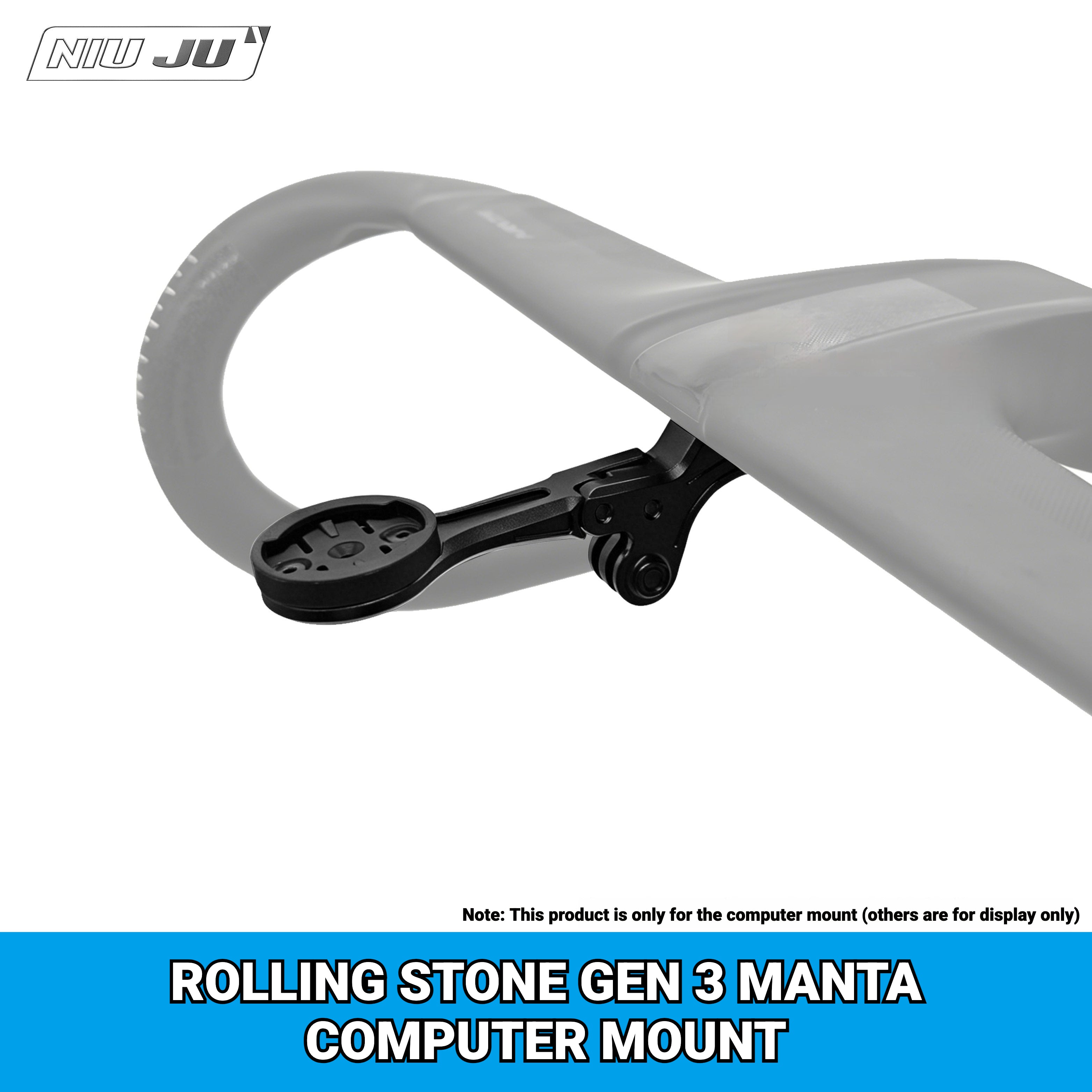 NIUJU Computer Mount for Rolling Stone Gen 3 MANTA Integrated Handlebar | Garmin 1050 / Wahoo ACE Compatible