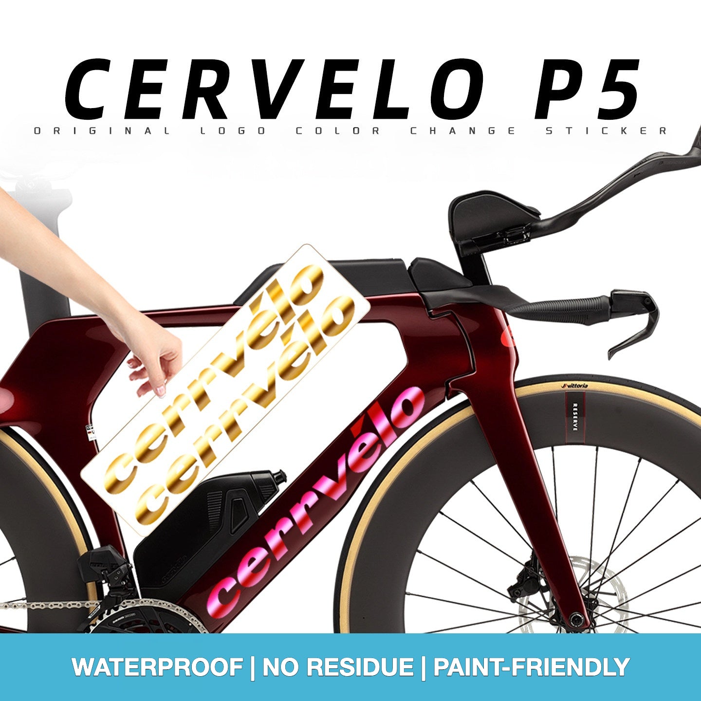Custom OEM Logo Decals for 2026 Cervélo P5 TT Bike Frame | Waterproof Overlay Stickers(Please leave your frame size in the order notes when placing your order.）