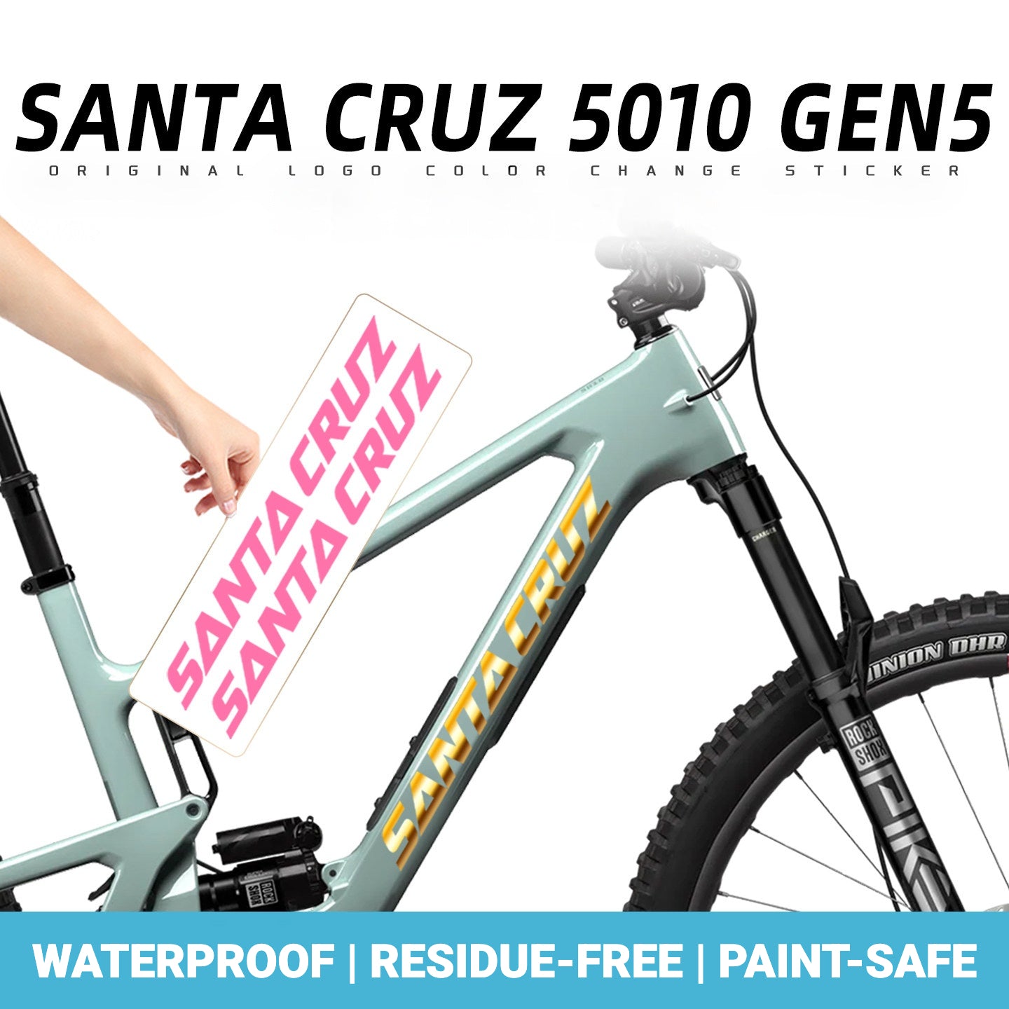 SANTA CRUZ 5010 Frame Logo Decal Kit | Custom Color Change Trail MTB Sticker