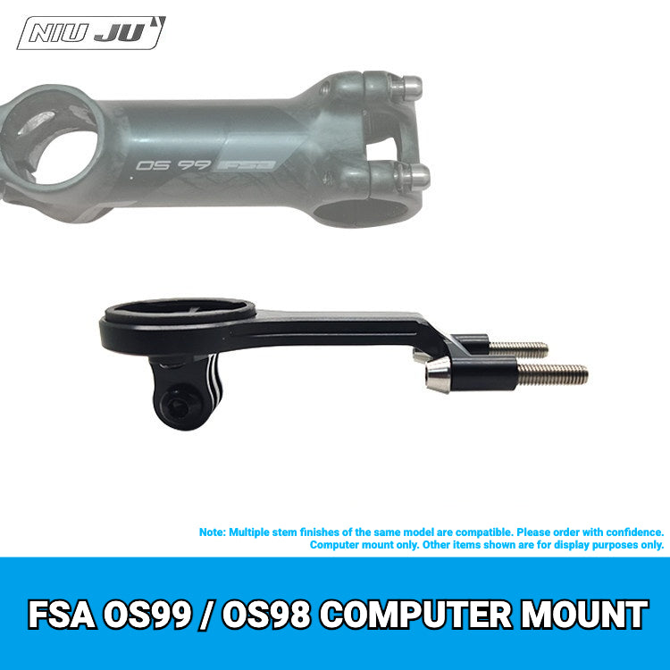 NIUJU Computer Mount for FSA OS-99 Stem | CNC Aluminum Garmin Wahoo Mount