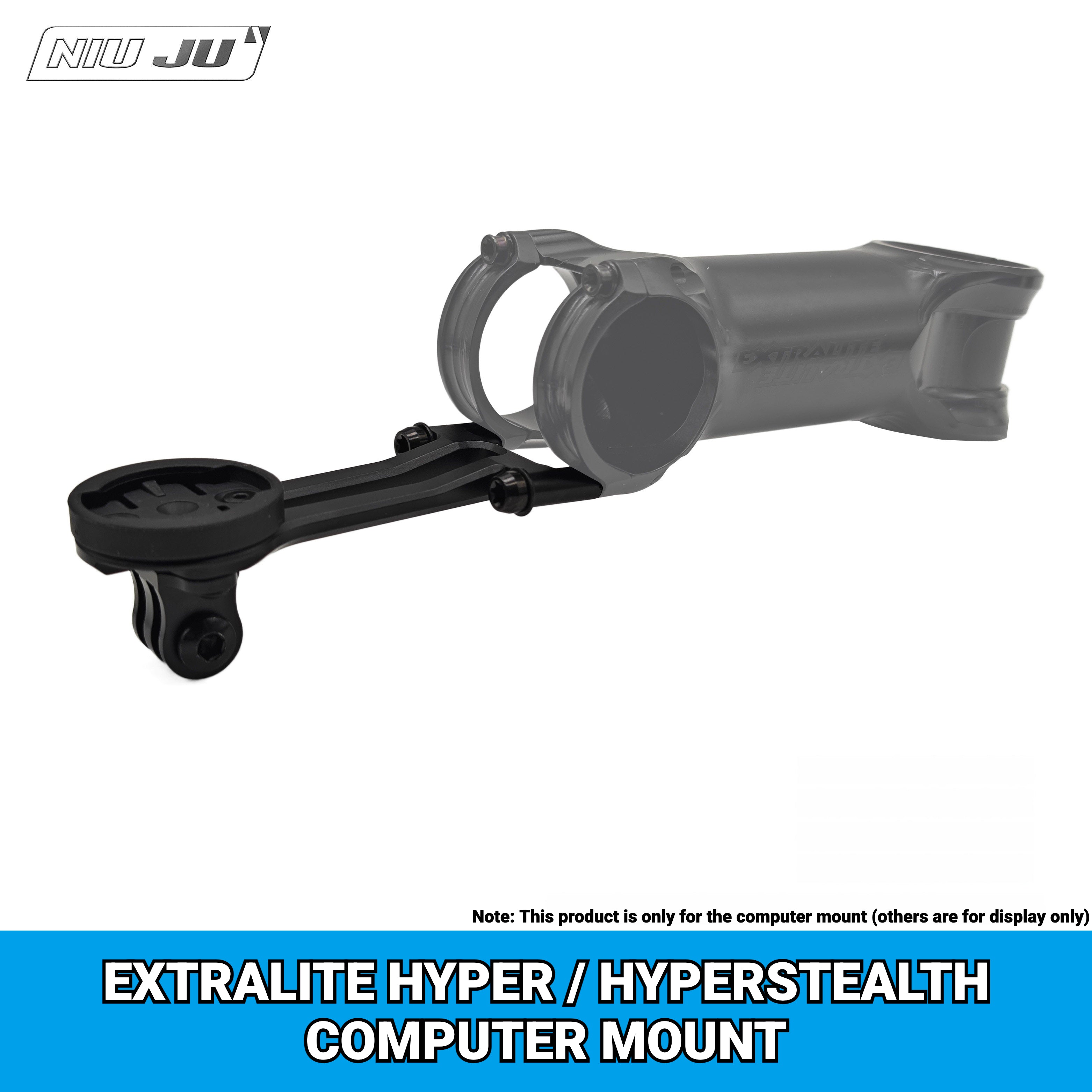 Extralite HyperStem HyperStealth Computer Mount | Lightweight Garmin Aero Bike Mount Extension