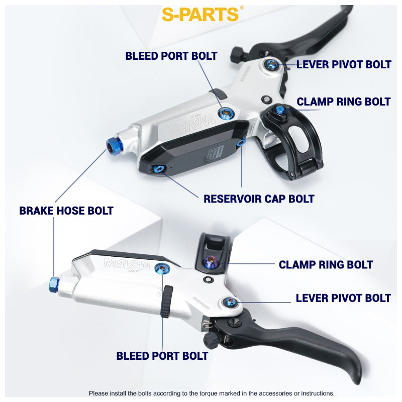 S-PARTS Titanium Bolt Upgrade Kit for SRAM MAVEN Brakes | CNC Precision | Lightweight | Full Color Options
