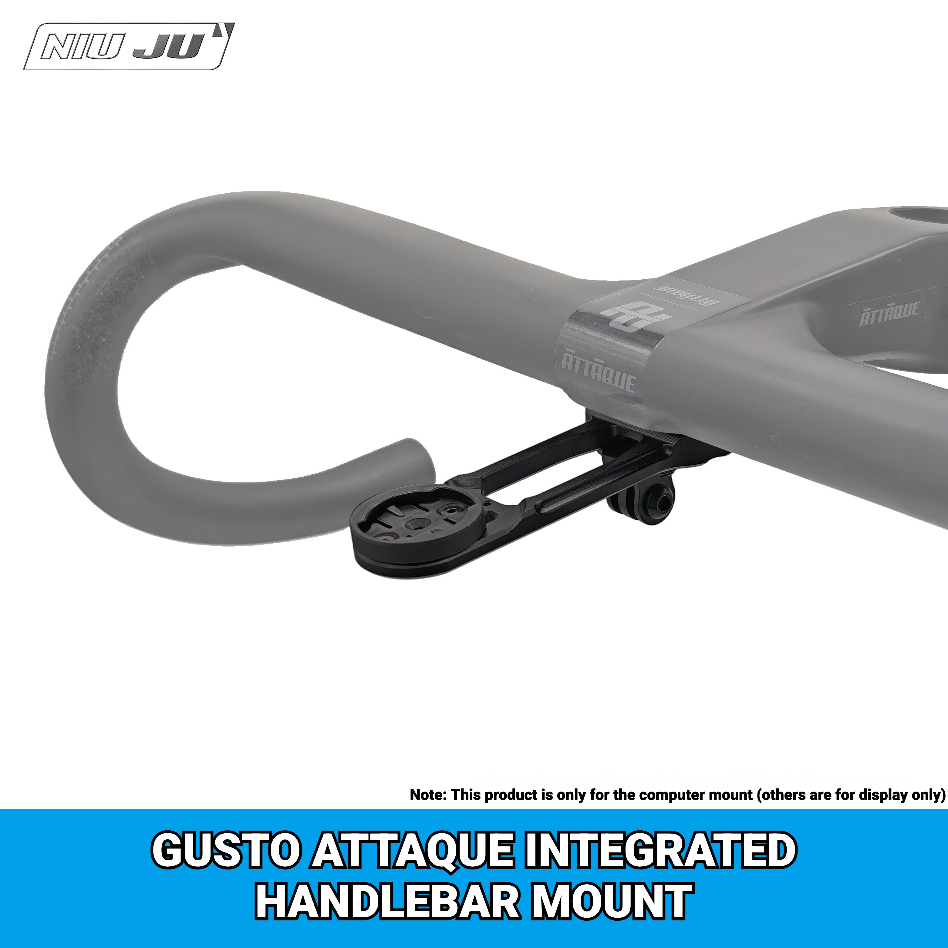 GUSTO ATTAQUE Integrated Handlebar Computer Mount | Garmin Wahoo Aero Bike Mount Extension