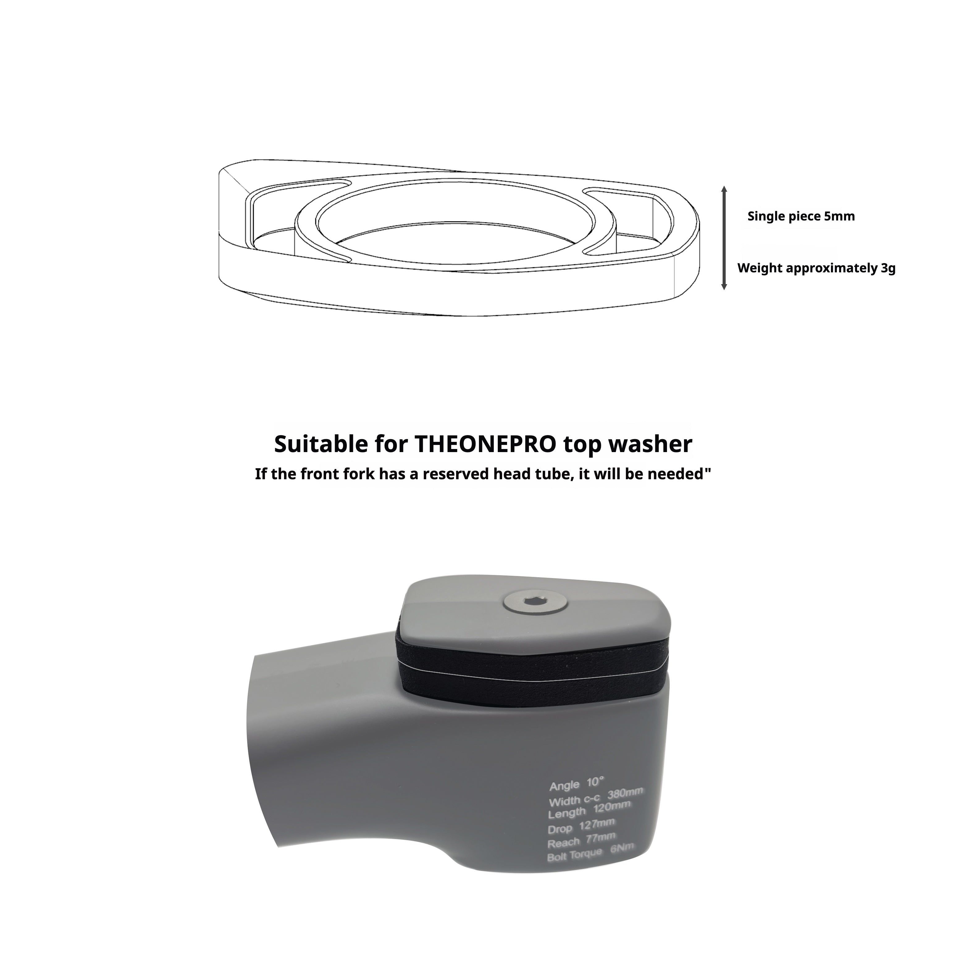 Espaciador de auriculares THE ONE PRO y adaptador integrado para enrutamiento interno de cables