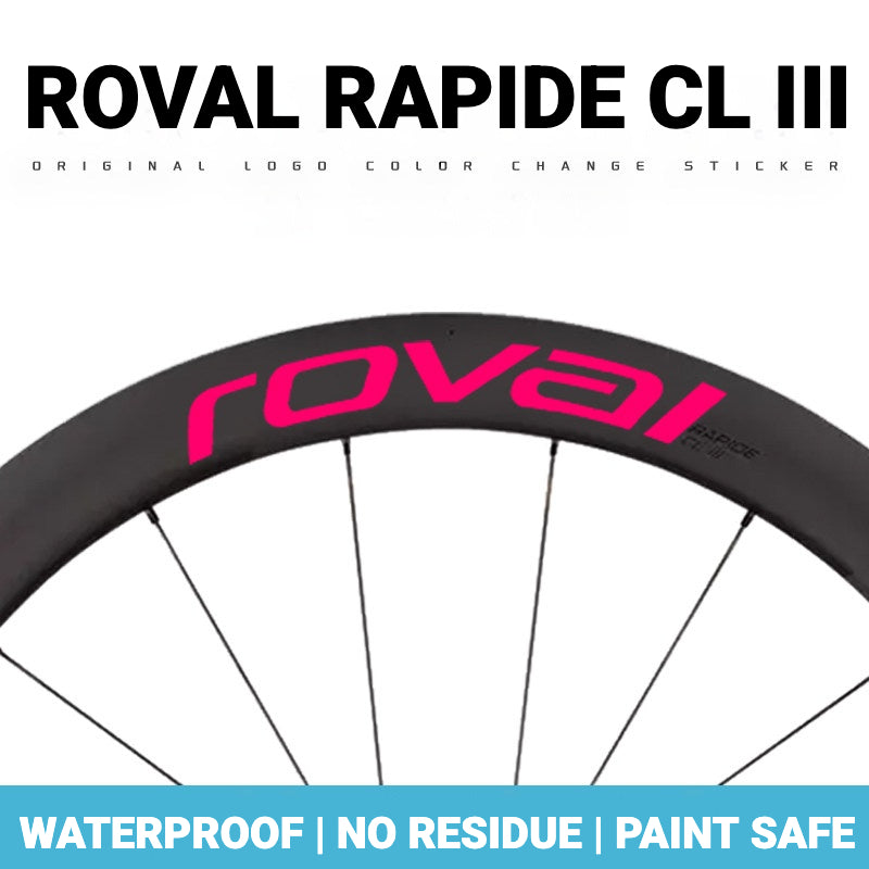 Roval Rapide CL III Wheel Decals | Custom Carbon Wheel Logo Color Change Stickers