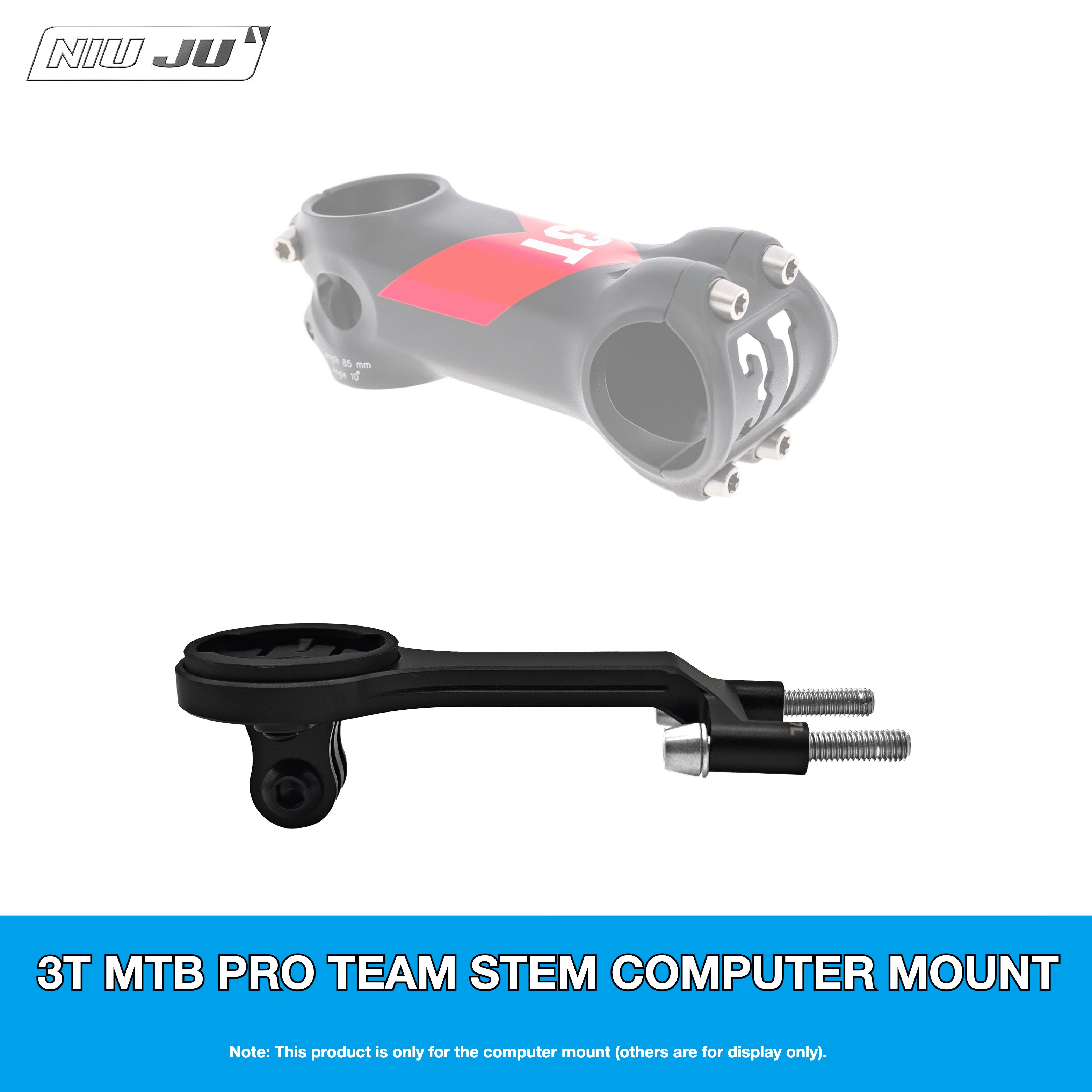 NIUJU 3T MTB Team Stealth Computer Mount | Garmin Wahoo Stem Extension Mount