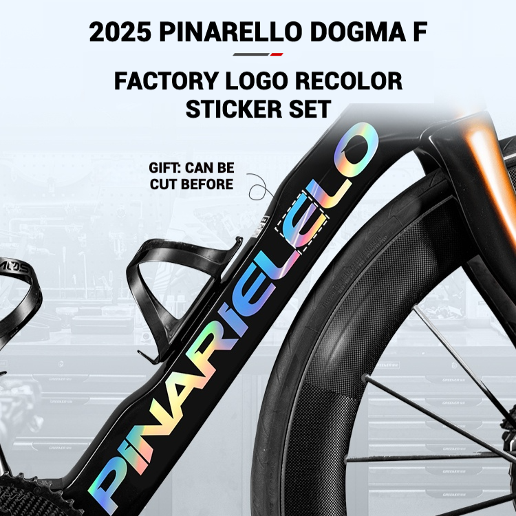 2025 Pinarello DOGMA F Factory Logo Color Change Decal Set｜Downtube + Chainstay Stickers (Multiple Colors)