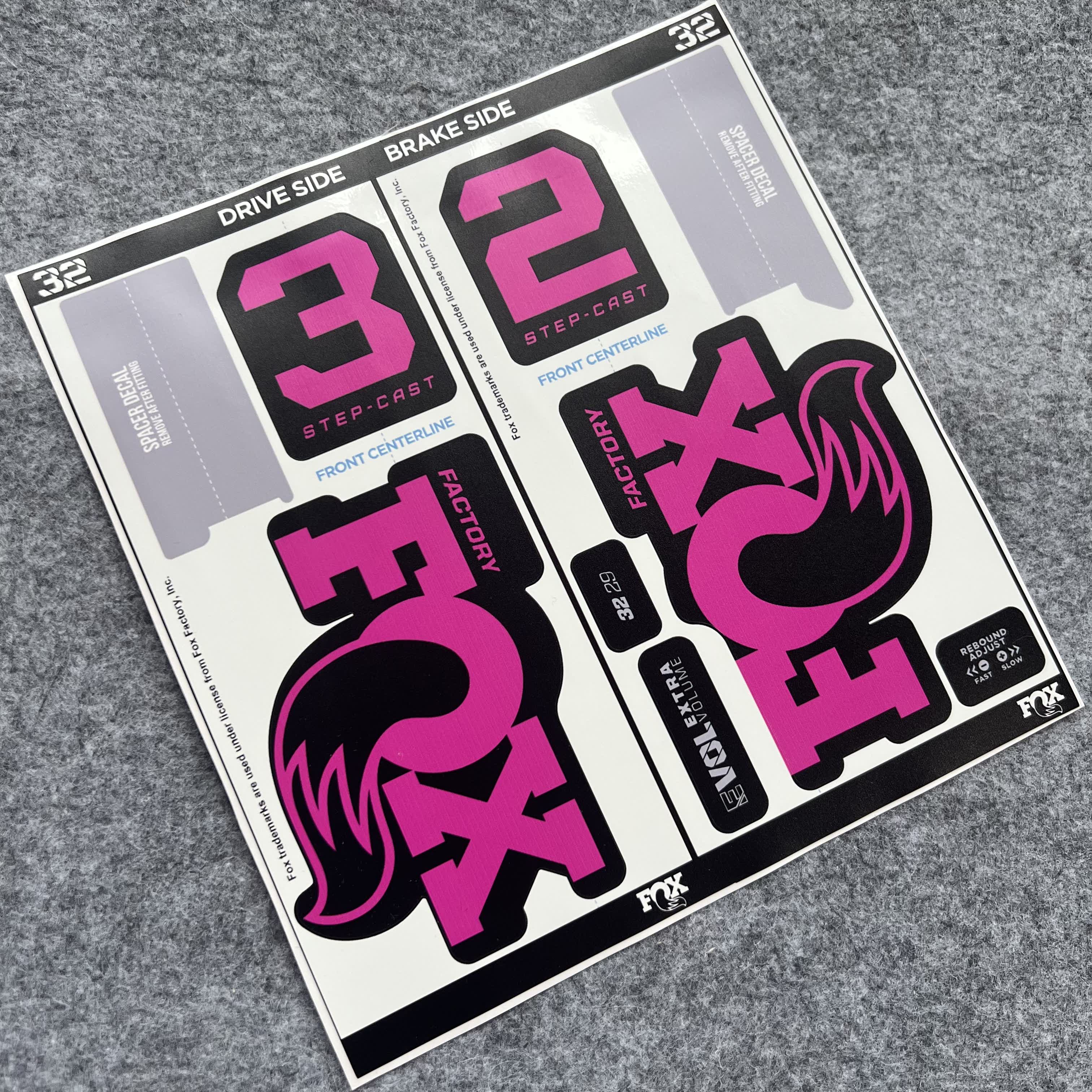 Custom Decal Kit for 2026 FOX 32 Step Cast FACTORY Fork | XC MTB Fork Stickers | Hardtail & Full Suspension