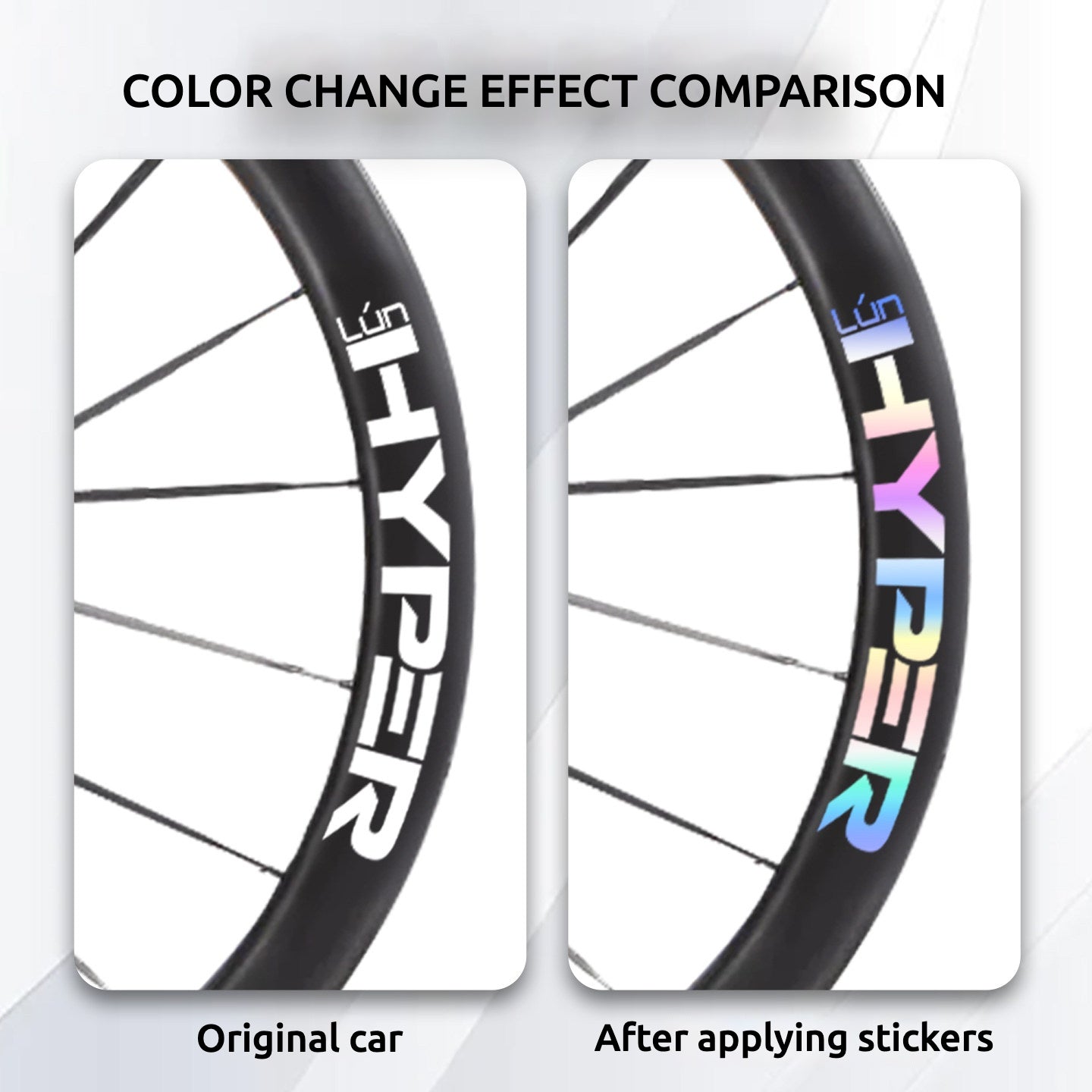 Infinity Logo Decals for Lún HYPER 3 D45 Gen 3 Wheelset | Waterproof Rim Overlay Stickers（Complete Decal Set for Two Wheels + Spare Decals Included）