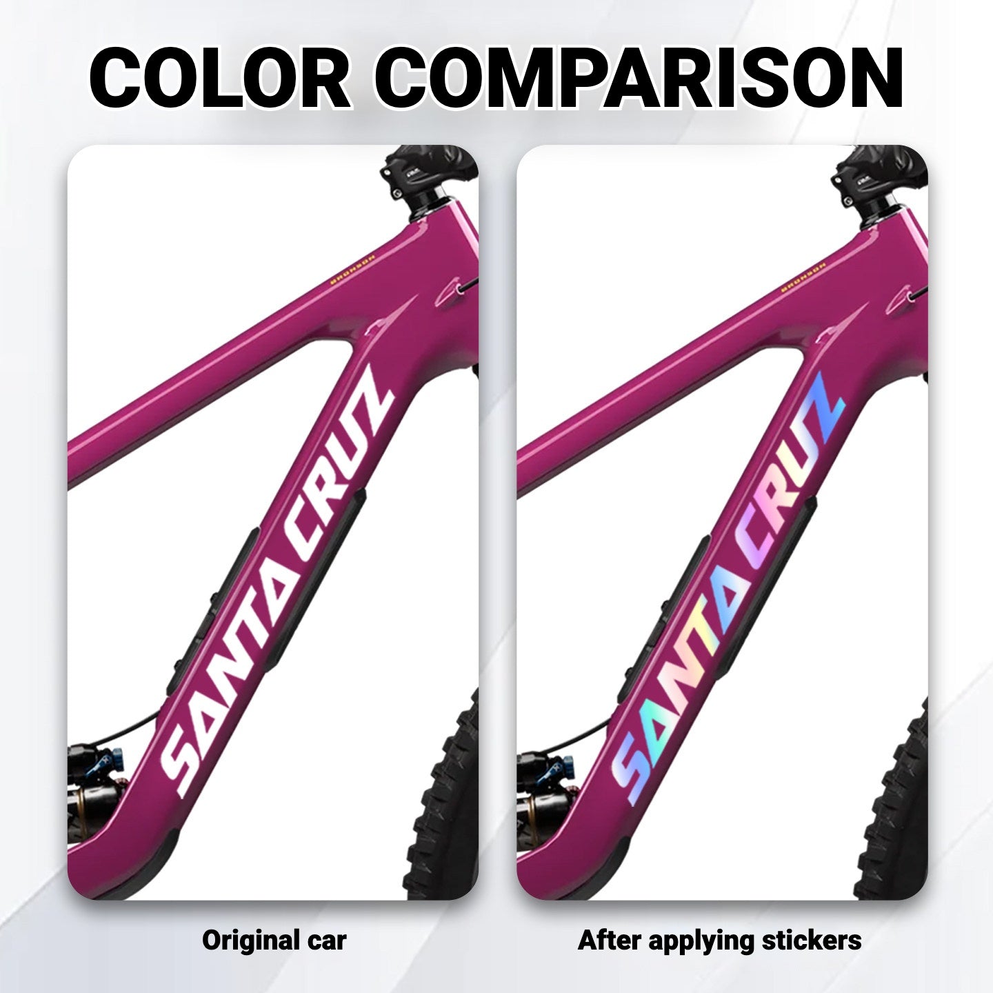 SANTA CRUZ Bronson Frame Logo Decal Kit | Custom Color Change MTB Sticker