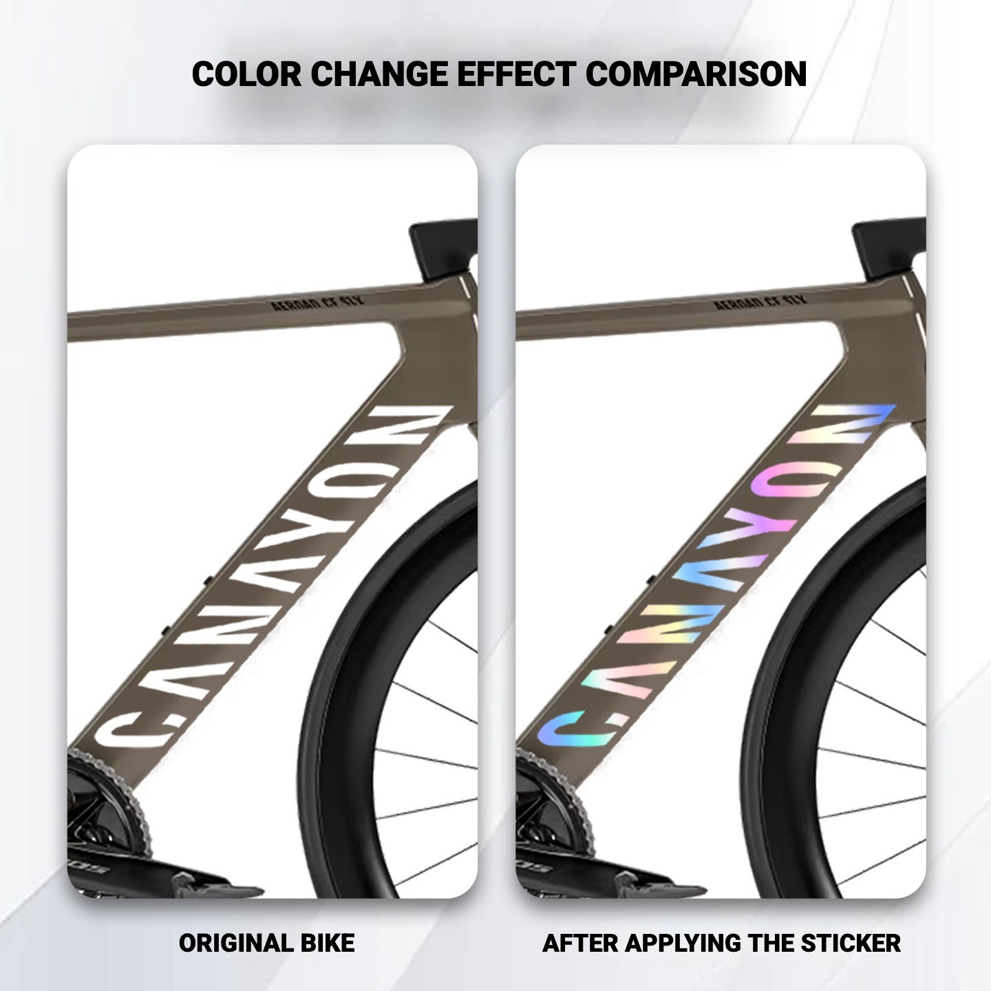 Road Bike Frame Decal Kit | Down Tube Decals ×2 + Integrated Handlebar Decal | Compatible with Canyon Aeroad CFR / CF SLX / CF SLX 8