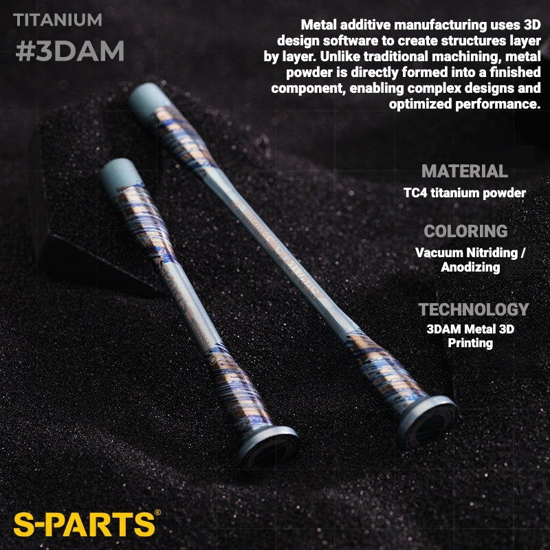 S-PARTS 3DAM Titanium Thru Axle Kit for Specialized Tarmac SL8 SL9 | Ultra-Light TC4 3D Printed Axle