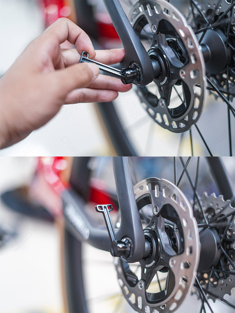 Adattatore Mozzo Bici A Sgancio Rapido - Convertitore Assale Passante, Lega Alluminio Nero - Foto 2