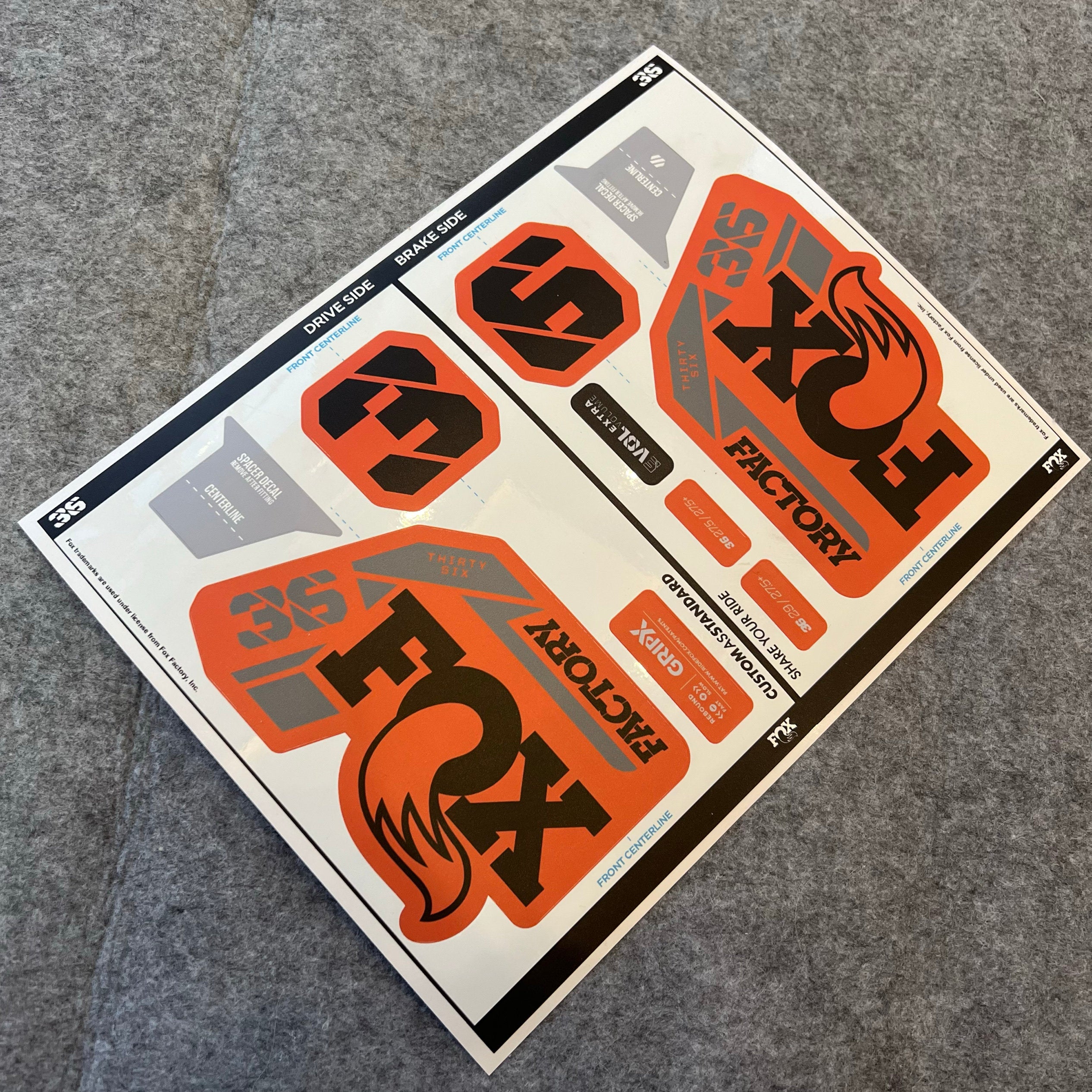 Custom Decal Kit for 2025 FOX 36 FACTORY Fork | Waterproof & Scratch-Resistant MTB Stickers | GRIP X