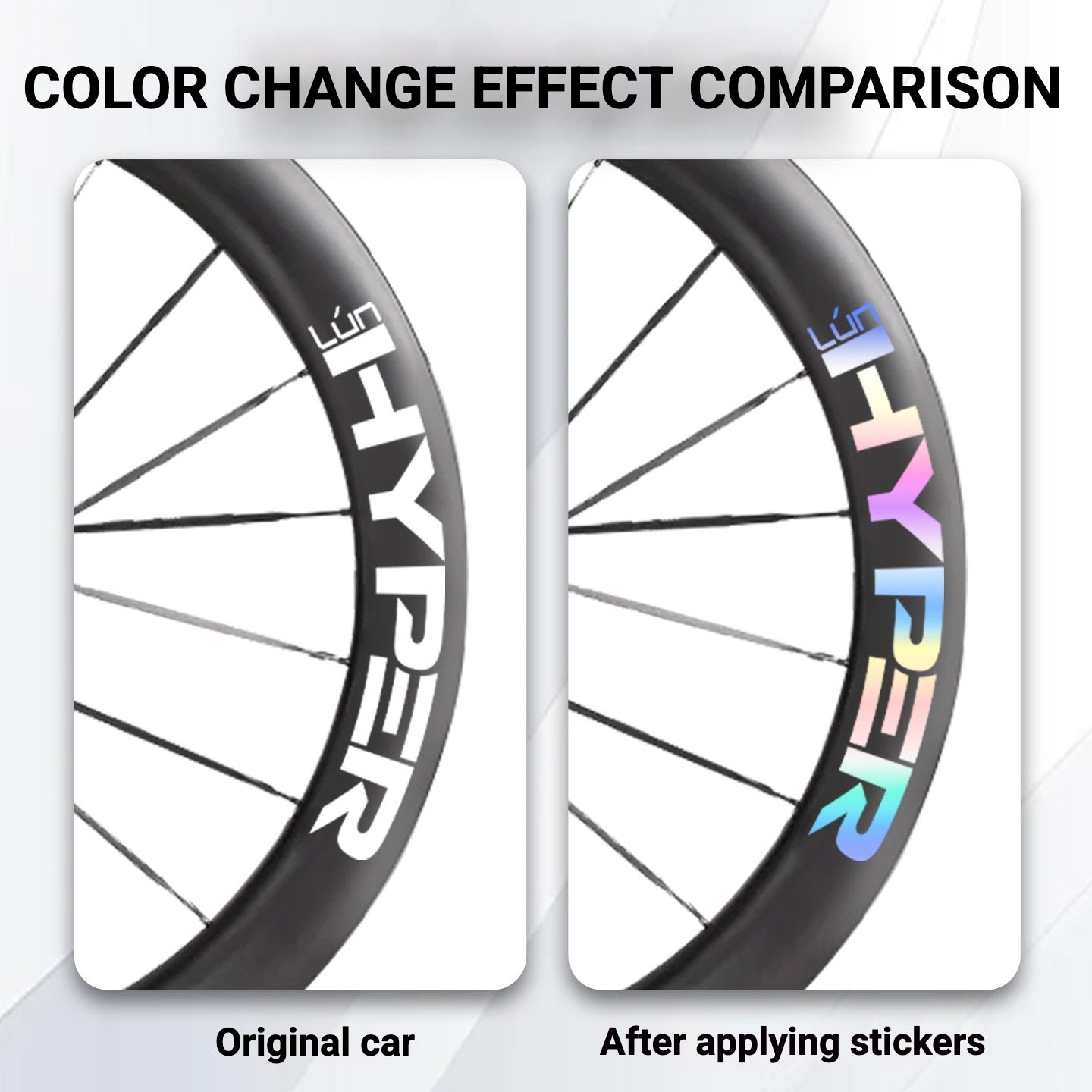 Infinity Logo Decals for Lún HYPER 3 D67 Gen 3 Wheelset | Waterproof Rim Overlay Stickers（Complete Decal Set for Two Wheels + Spare Decals Included）