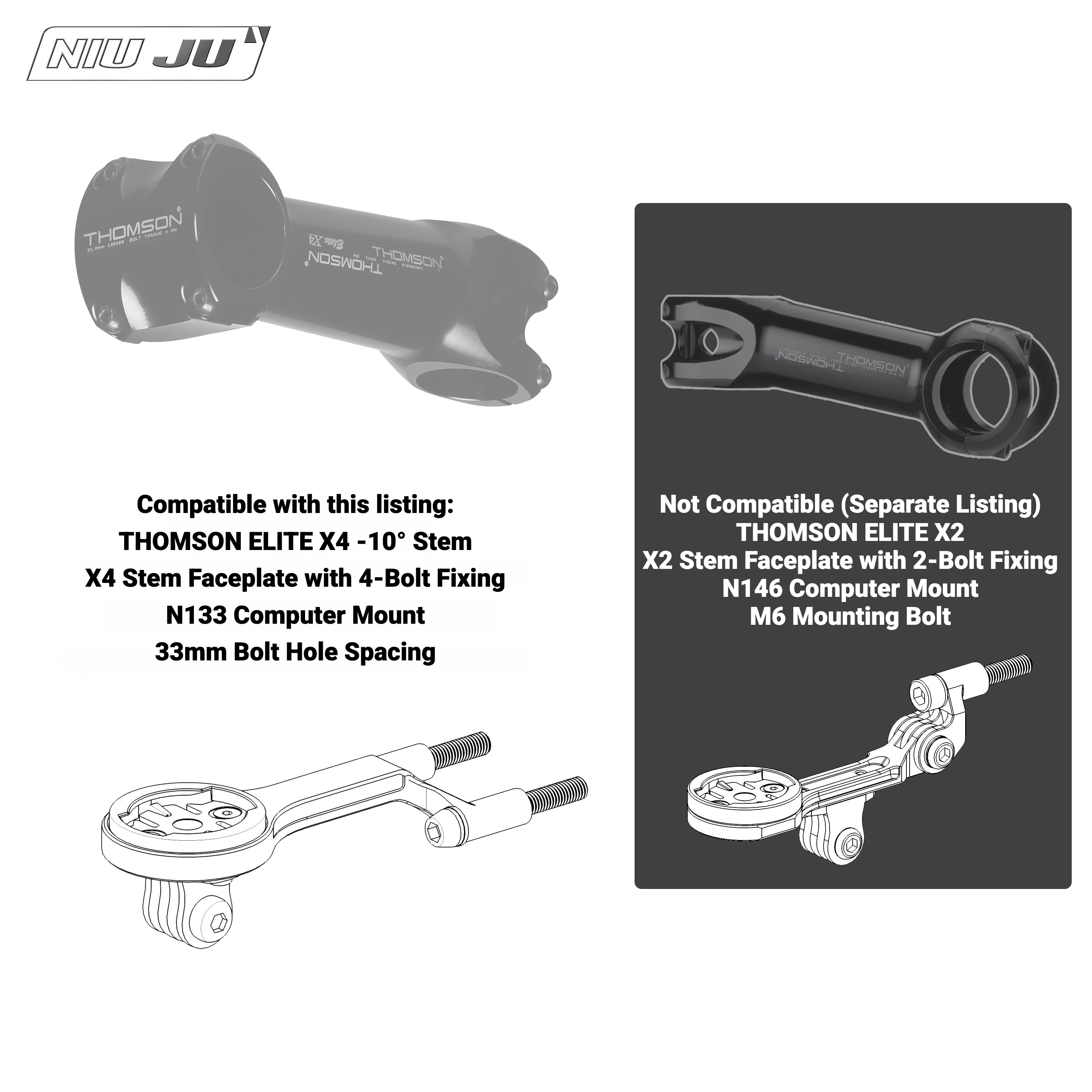 NIUJU Computer Mount for THOMSON ELITE X4 Stem | Garmin / Wahoo Bike Computer & Camera Extension Mount