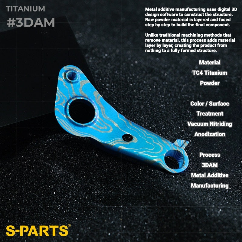 S-PARTS 3DAM Titanium Direct Mount Derailleur Hanger for Specialized | Ultralight 3D Printed Bike Hanger