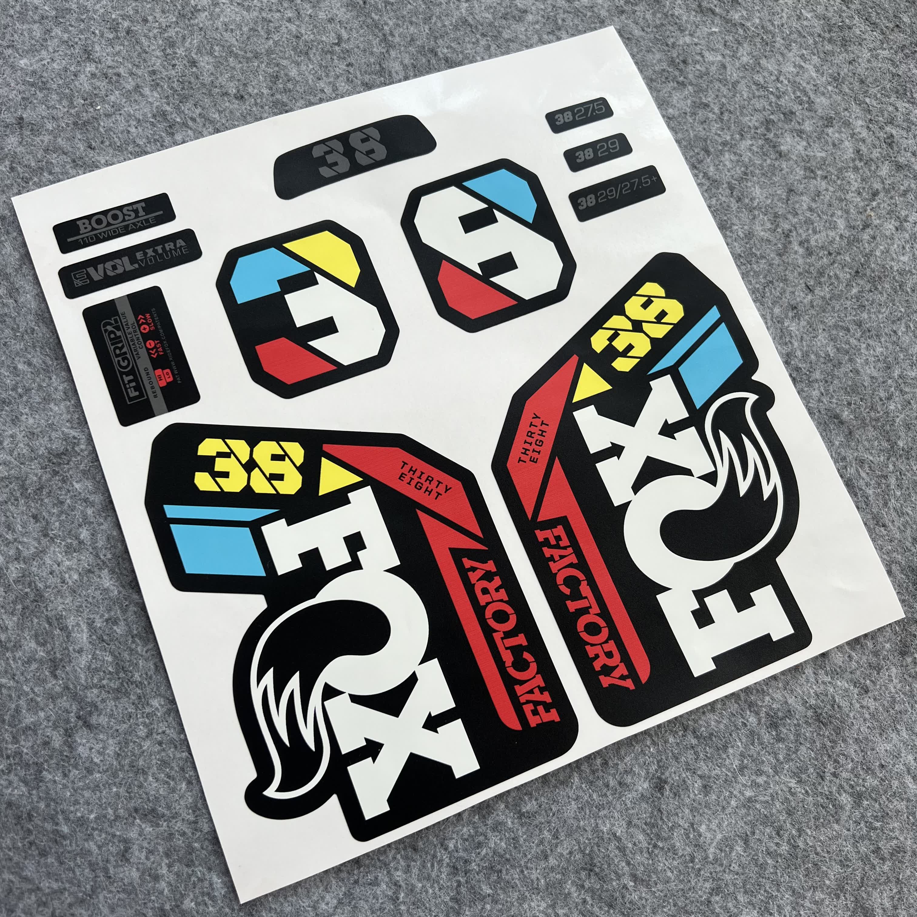 Custom Decal Kit for 2024 FOX 38 FACTORY Fork | Waterproof MTB Fork Stickers | AM / Enduro