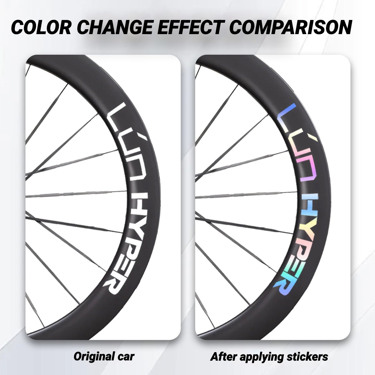 Infinity Logo Decals for Lún HYPER 5 D60 Gen 5 Wheelset | Waterproof Rim Overlay Stickers（Complete Decal Set for Two Wheels + Spare Decals Included）
