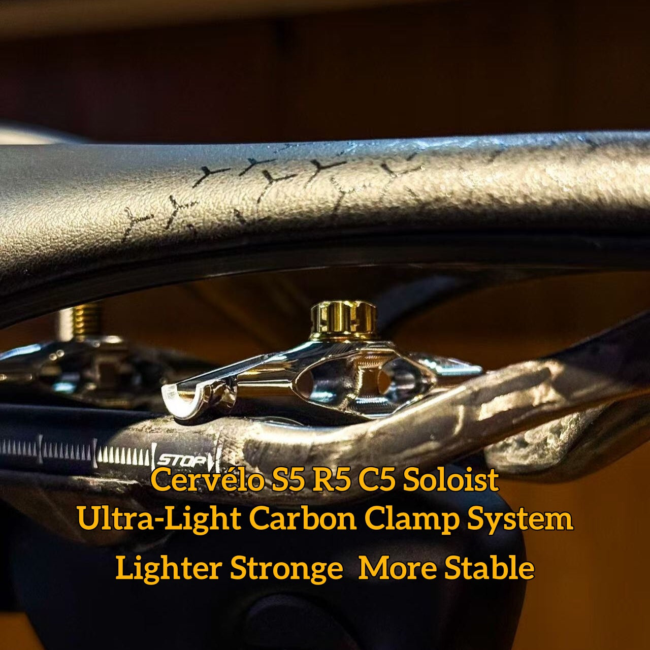 Cervélo S5 / R5 Ultralight Seatpost Clamp Kit | Carbon Base + Aluminum or Titanium Rods | 2020–2026 Compatible