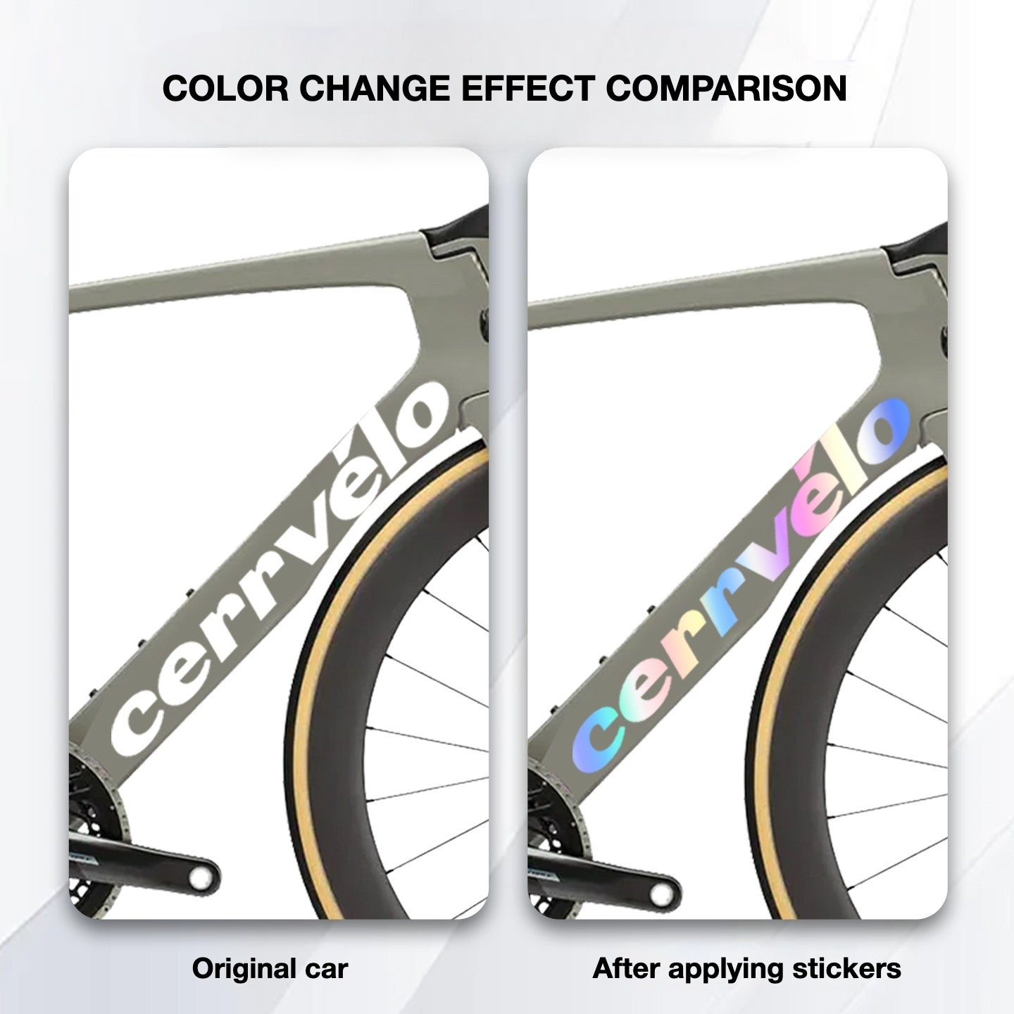 Custom OEM Logo Decals for 2025 Cervélo S5 Road Bike Frame | Waterproof Overlay Stickers