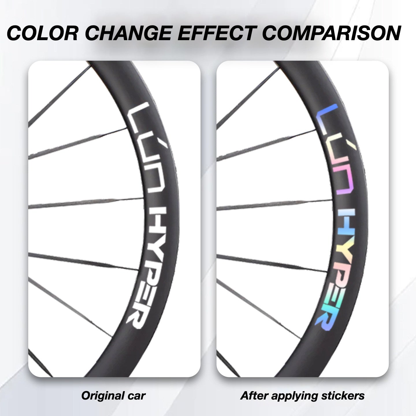 Infinity Logo Decals for Lún HYPER 5 D40 Gen 5 Wheelset | Waterproof Rim Overlay Stickers（Complete Decal Set for Two Wheels + Spare Decals Included）
