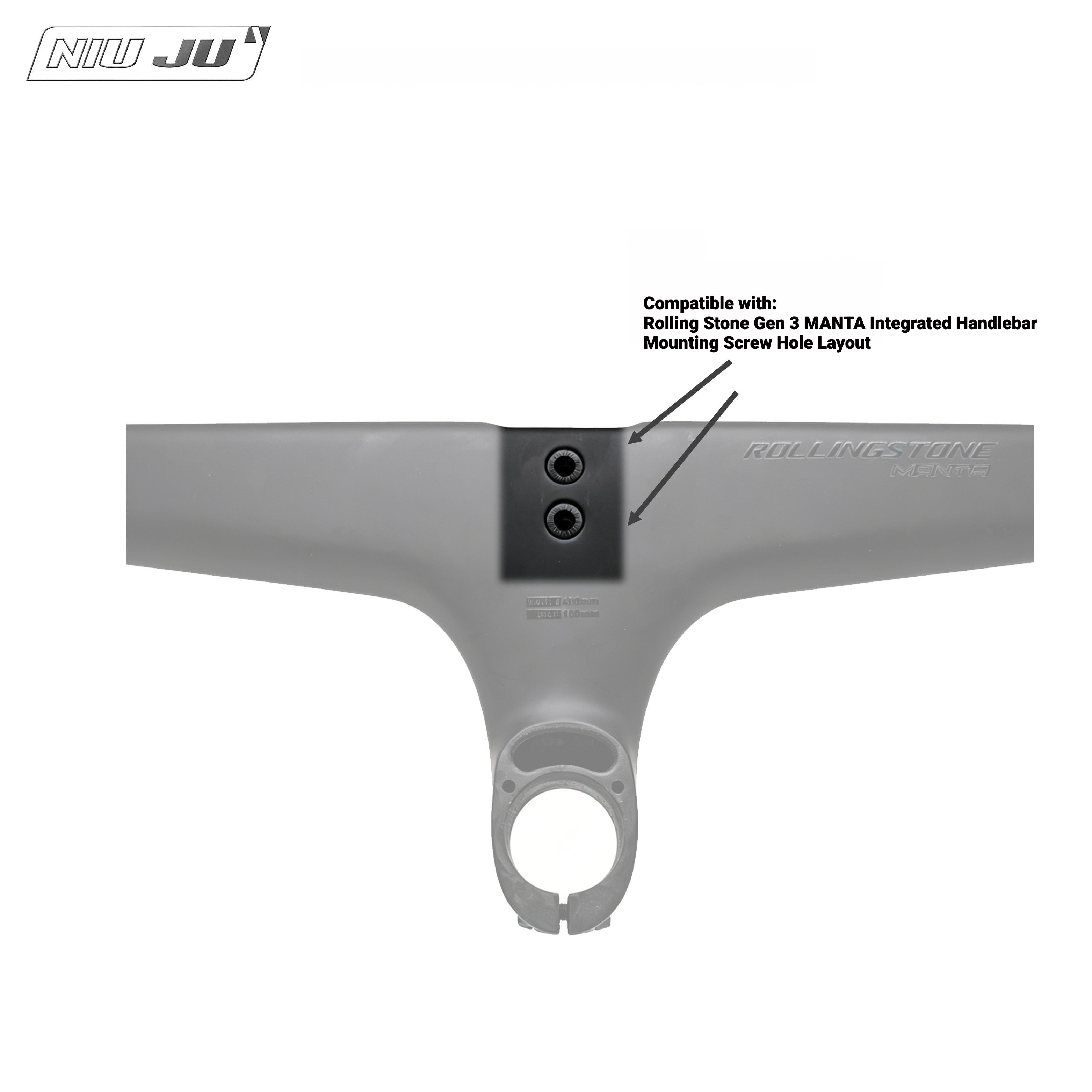 NIUJU Computer Mount for Rolling Stone Gen 3 MANTA Integrated Handlebar | Garmin 1050 / Wahoo ACE Compatible