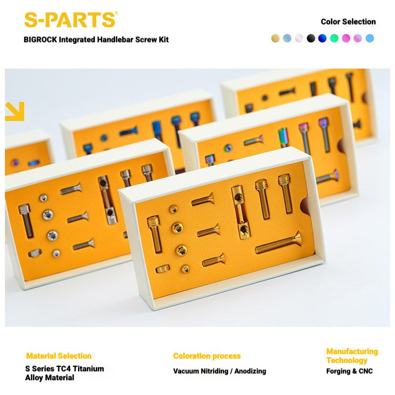 S-PARTS Titanium Bolt Kit for BIGROCK Gen 2 Integrated Handlebar / Stem (13 pcs)