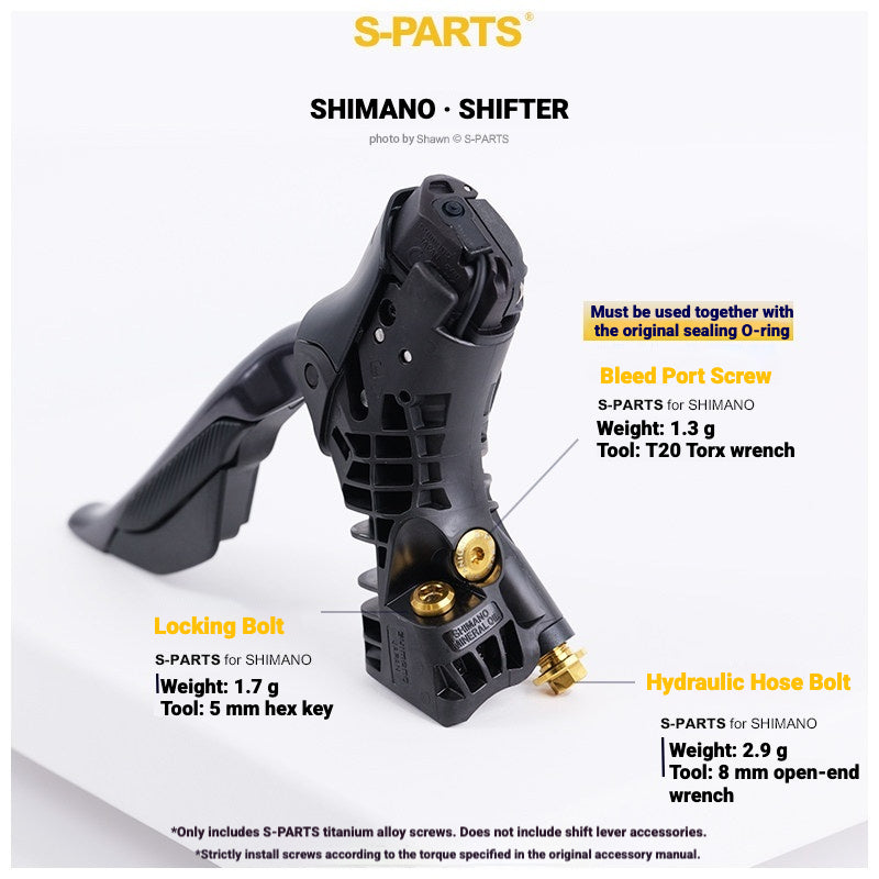 S-PARTS Titanium Bolt Kit for Shimano Ultegra Di2 R8170 Disc Brake & Shifter | Road Bike Upgrade