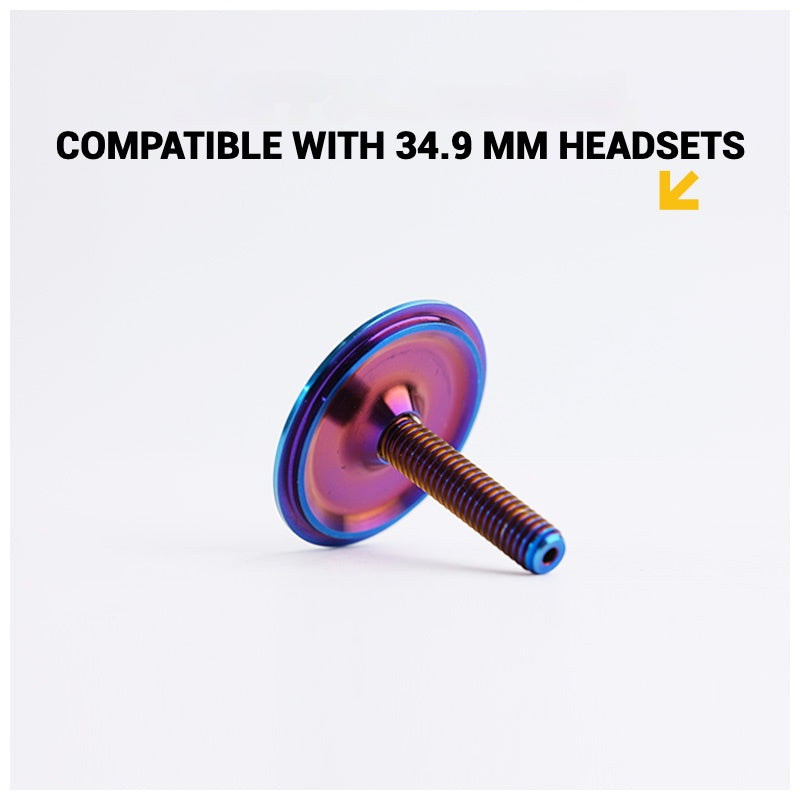 S-PARTS Titanium OD2 34.9 mm Laser Headset Cap｜CNC Machined｜Multiple Designs Available