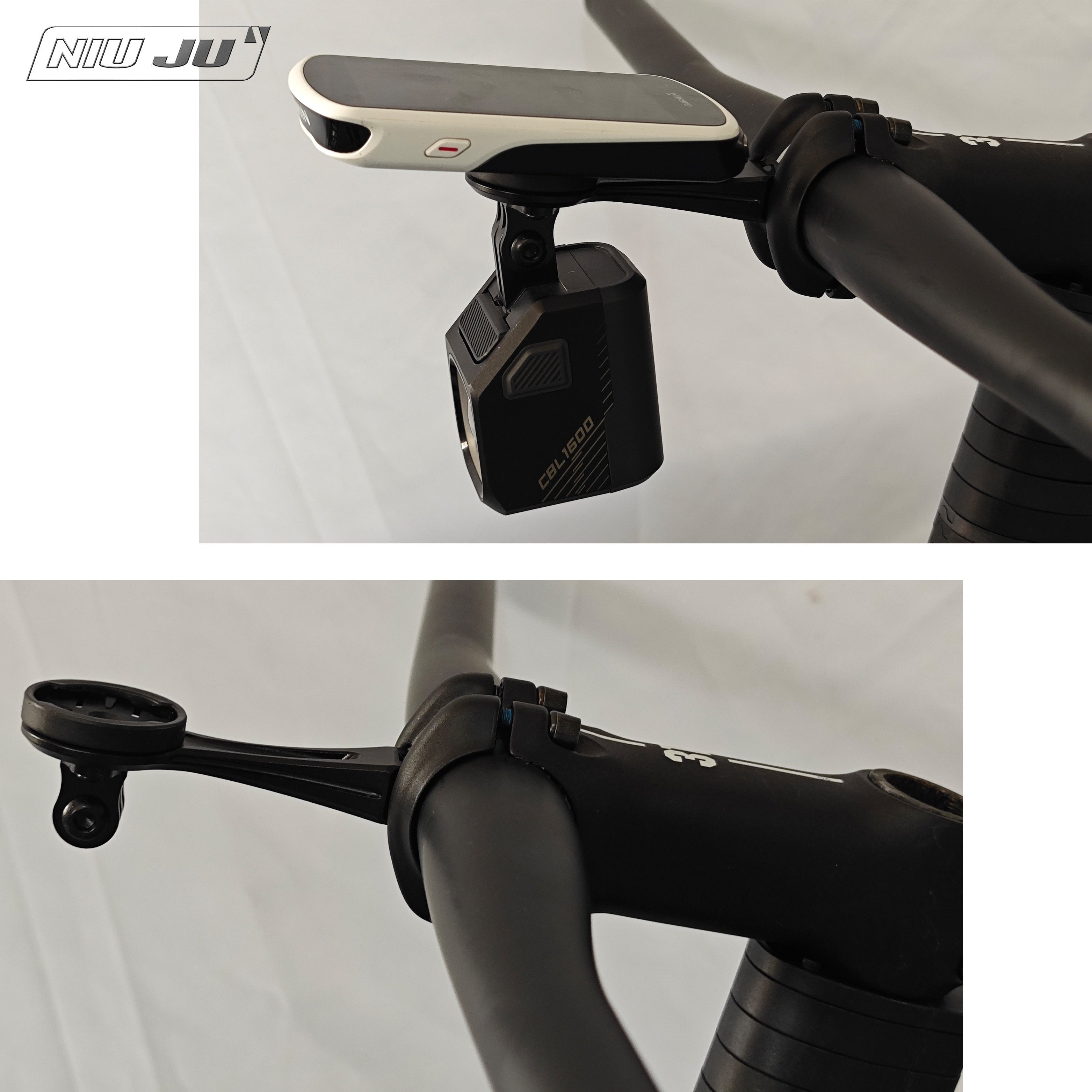 NIUJU 3T APTO Computer Mount for BARFLY & 3T Strada ICR | Garmin Wahoo GoPro Extension Mount