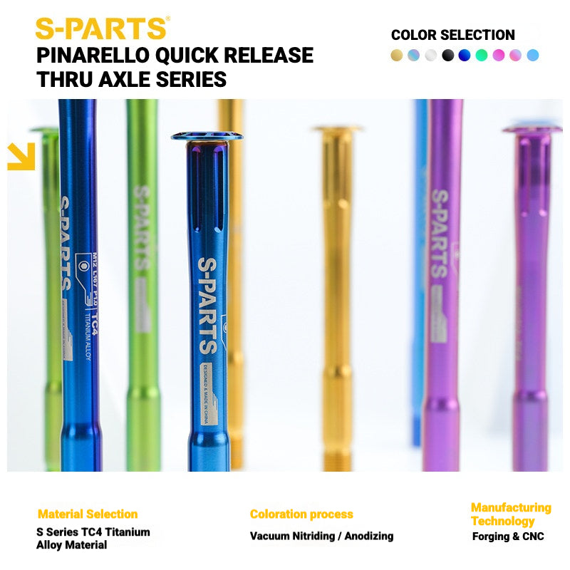 S-PARTS Titanium Quick Release Thru Axle for Pinarello Road Bikes | Lightweight TC4 Titanium Upgrade