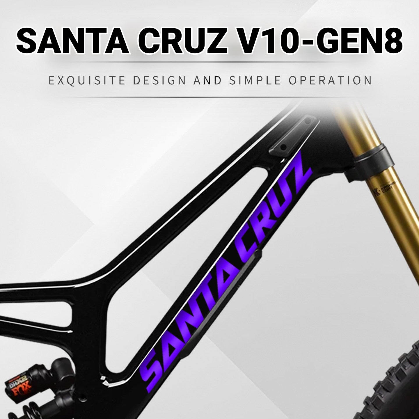 SANTA CRUZ V10 Gen 8 Frame Logo Decal Kit | Custom Color Change Downhill MTB Sticker