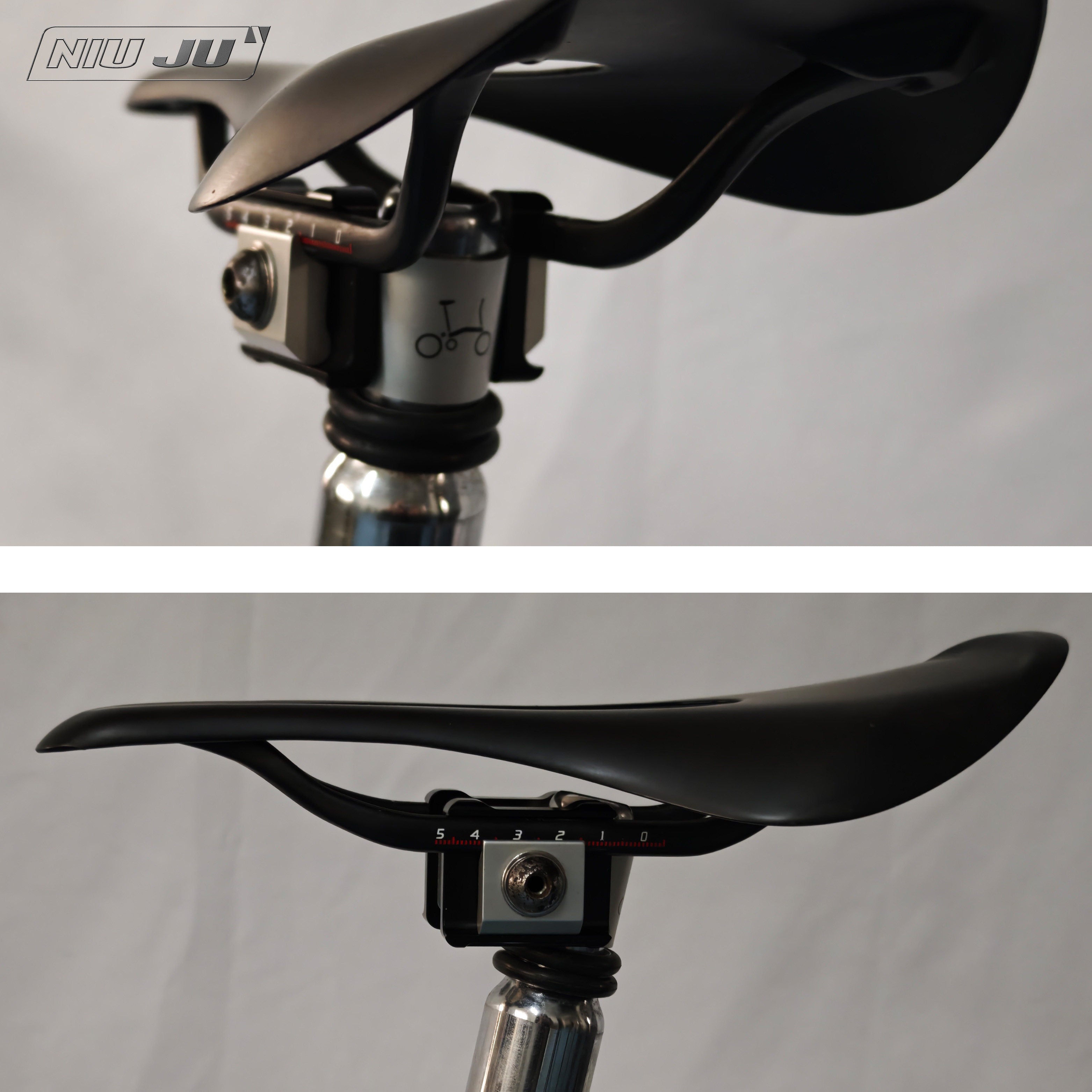 NIUJU Brompton Carbon Saddle Rail Clamp Yoke | 7×9 / 7×10 Carbon Rail Adapter