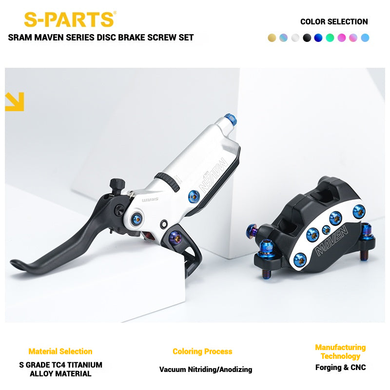 S-PARTS Titanium Bolt Upgrade Kit for SRAM MAVEN Brakes | CNC Precision | Lightweight | Full Color Options